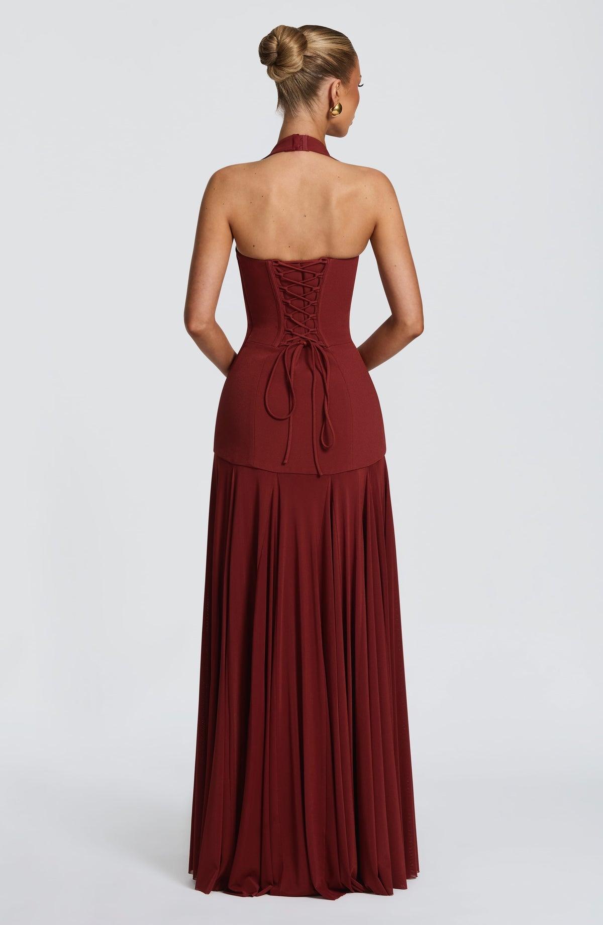 Robe longue Cyrene — Deep Rust — vue 3