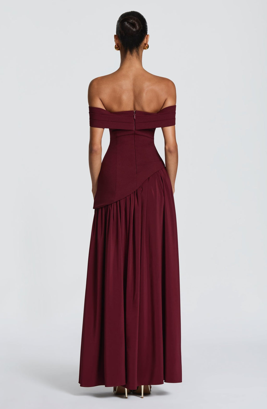 Robe longue Delilah — Rouge cerise — vue 3
