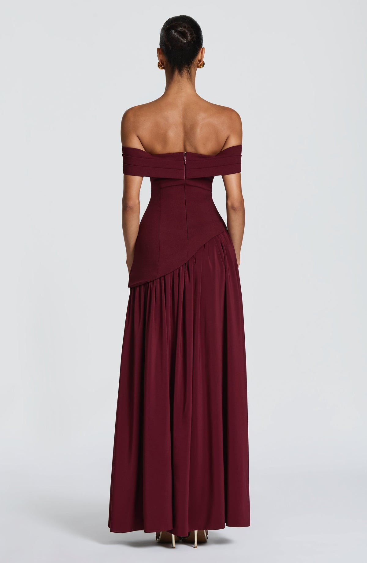Robe longue Delilah — Rouge cerise — vue 3