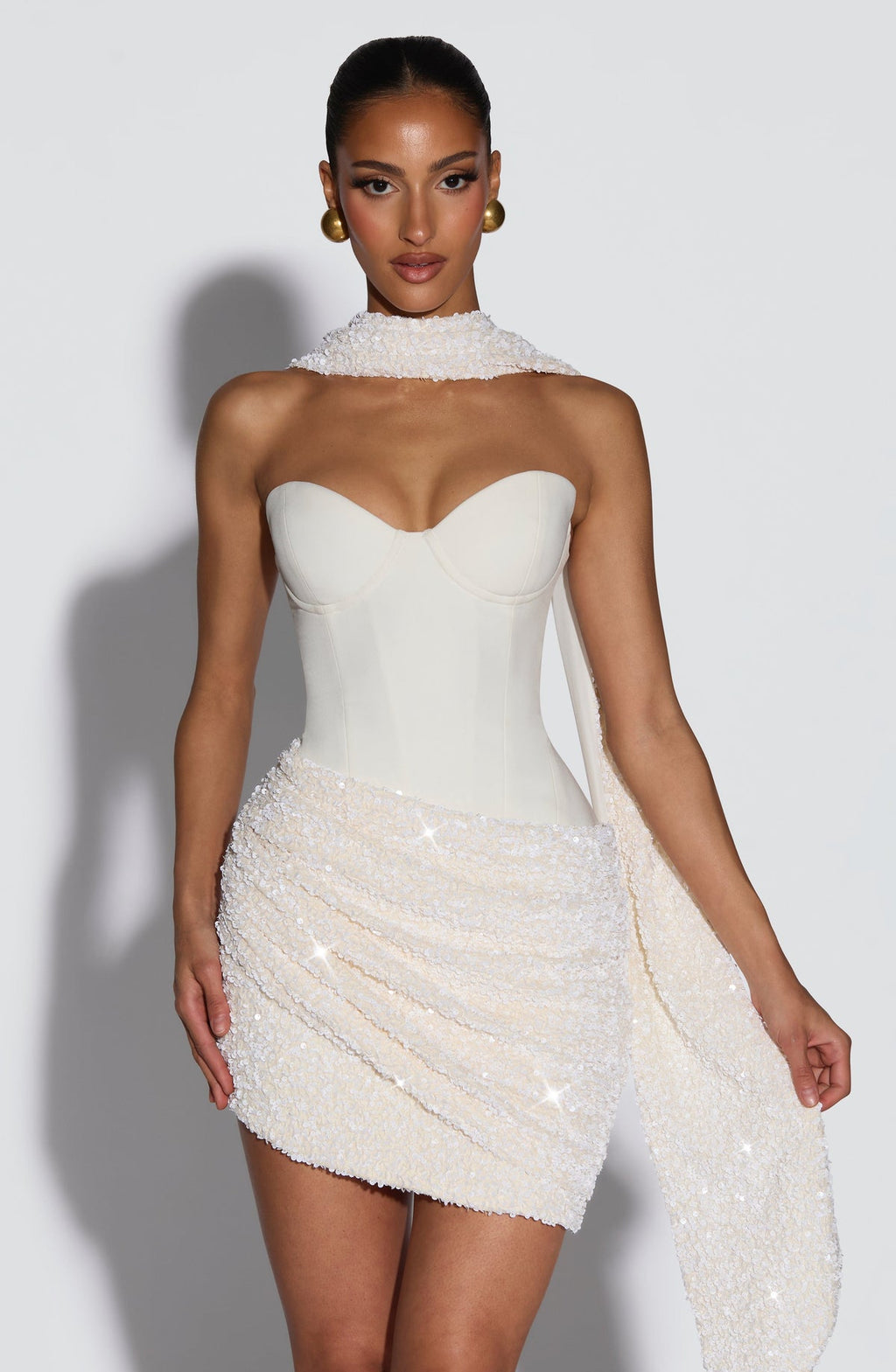 Robe courte Denise — Ivoire — vue 5