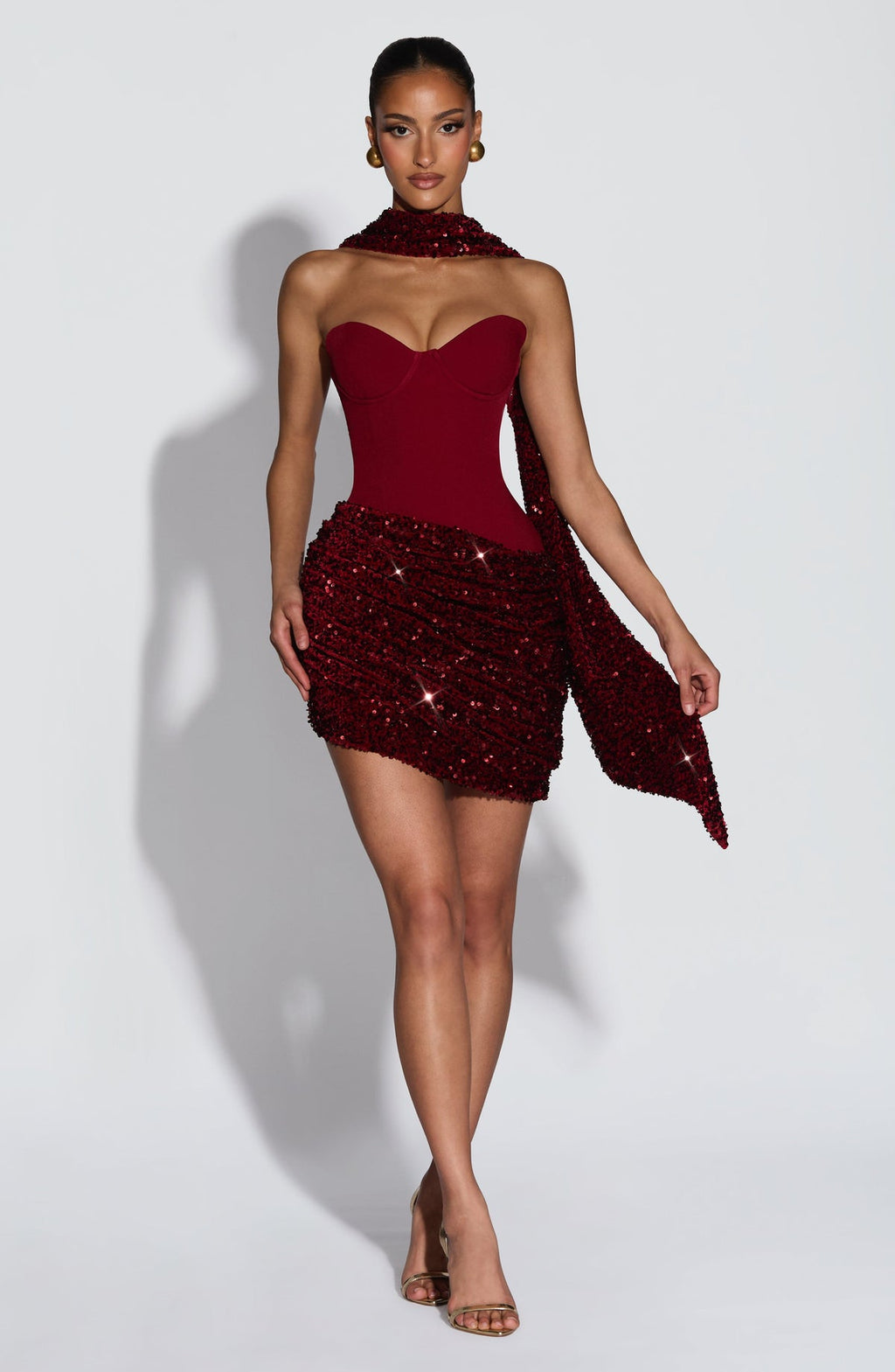 Robe courte Denise — Lie-de-vin — vue 3