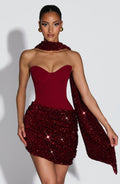 Robe courte Denise — Lie-de-vin