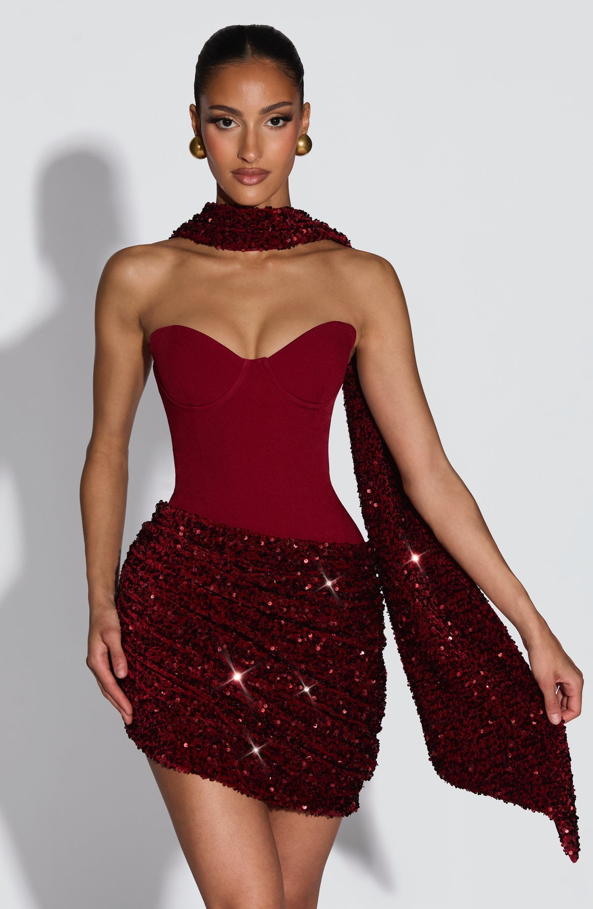 Robe courte Denise — Lie-de-vin