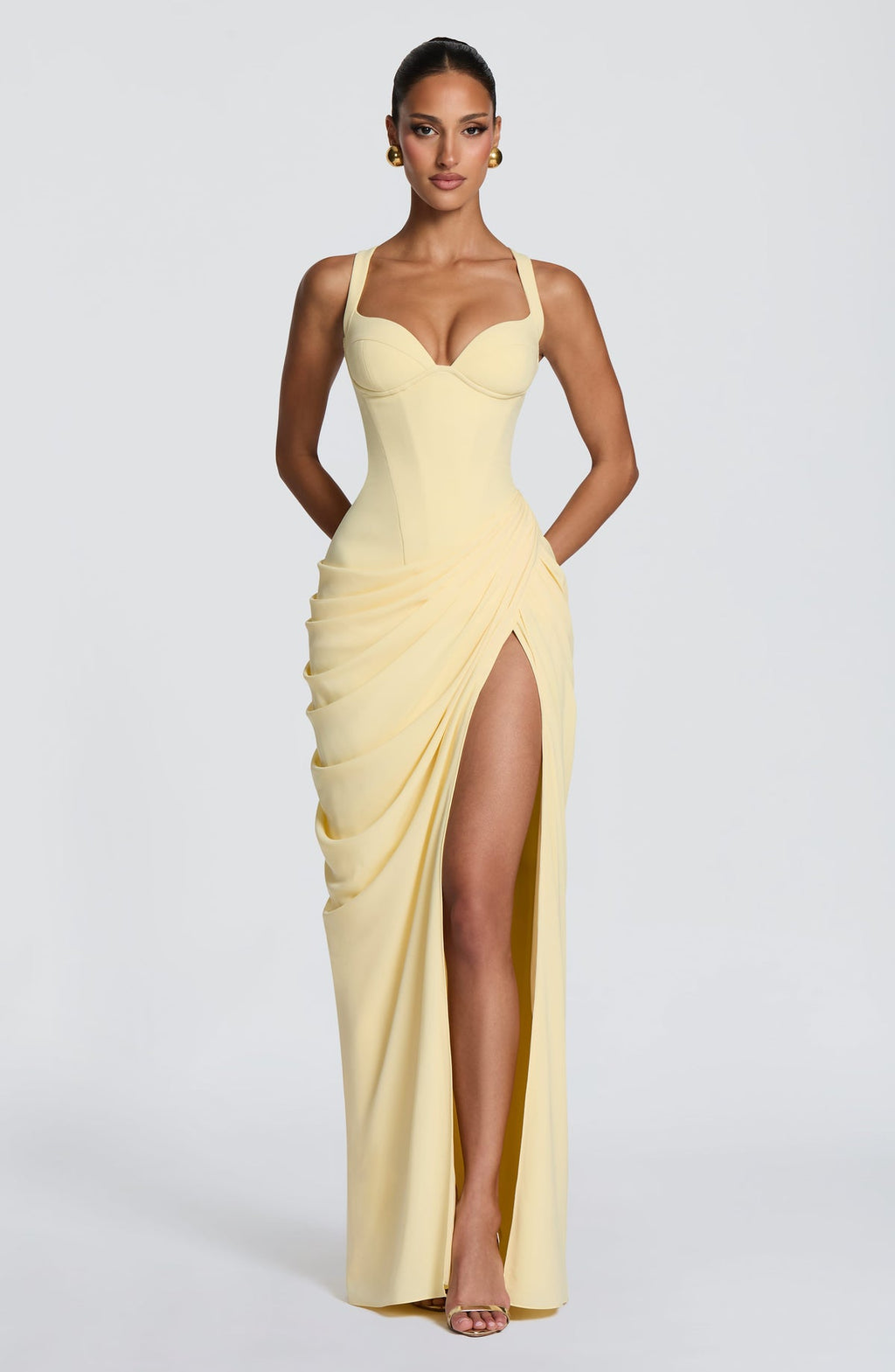 Robe longue Elara — Citron
