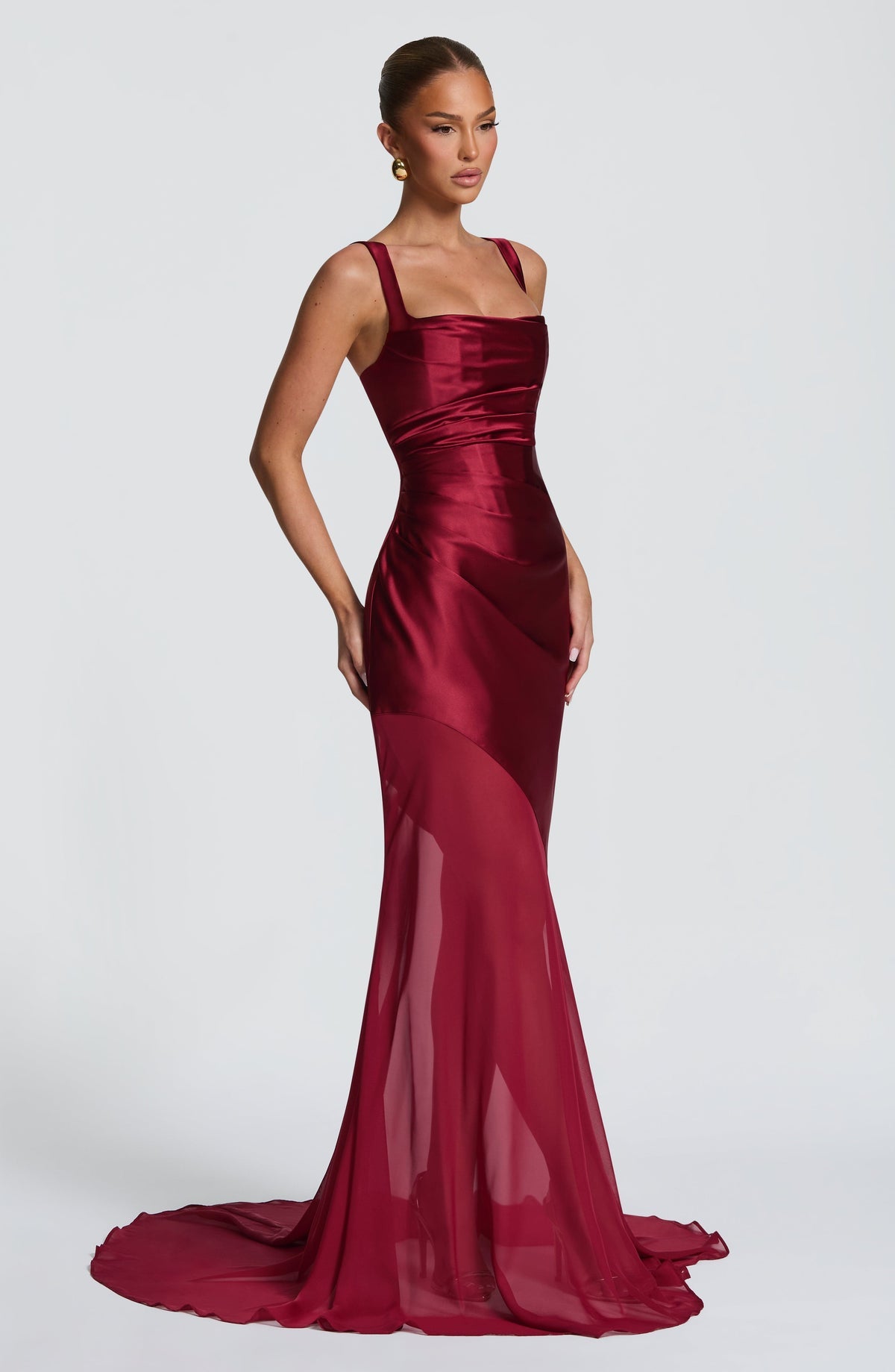 Robe de soirée Eliza — Bordeaux — vue 3