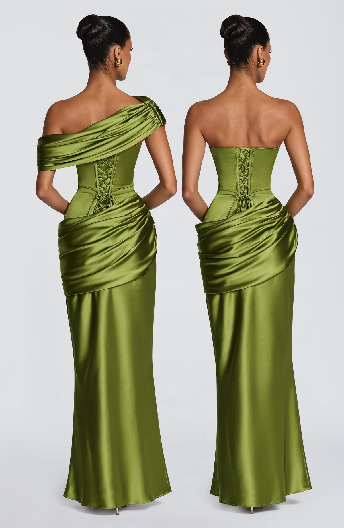 Robe longue Ella — Olive — vue 2