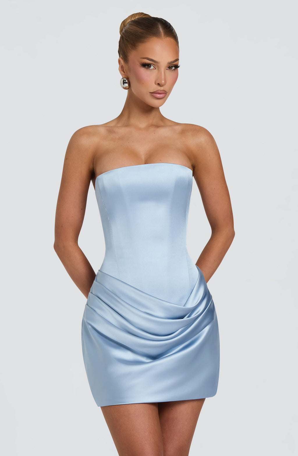 Robe courte Ella — Bleu glacier — vue 4