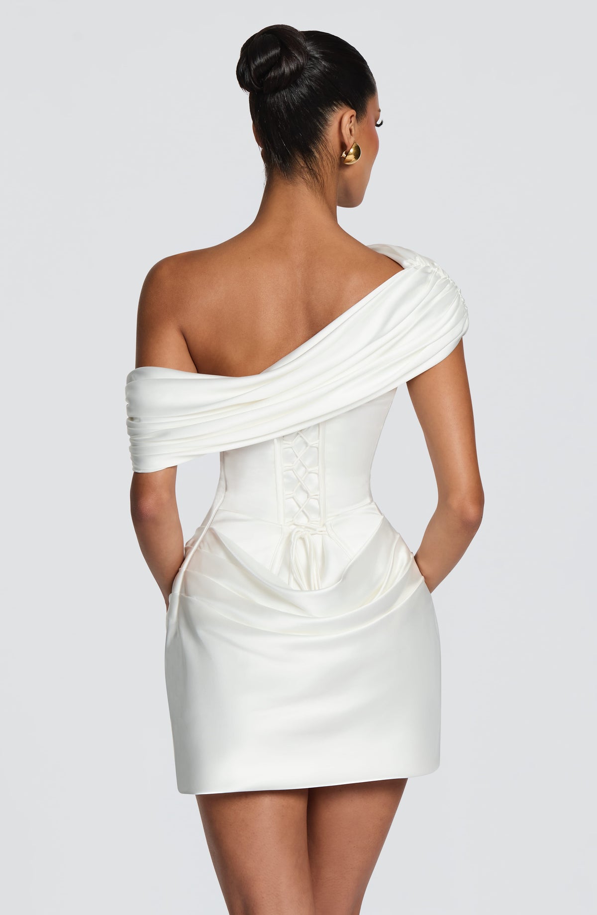 Robe courte Ella — Ivoire — vue 5