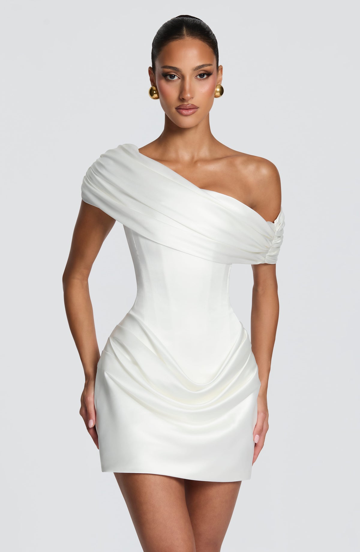 Robe courte Ella — Ivoire — vue 3