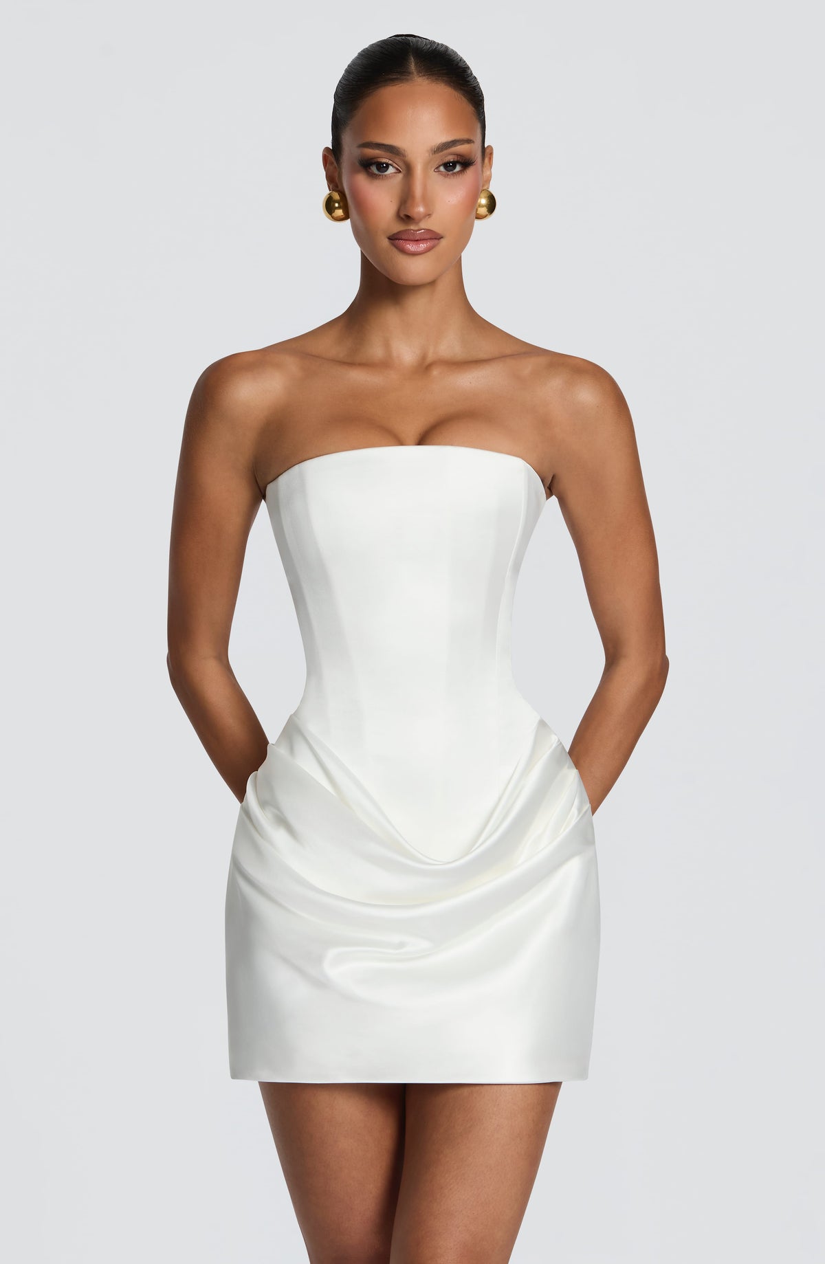 Robe courte Ella — Ivoire — vue 4