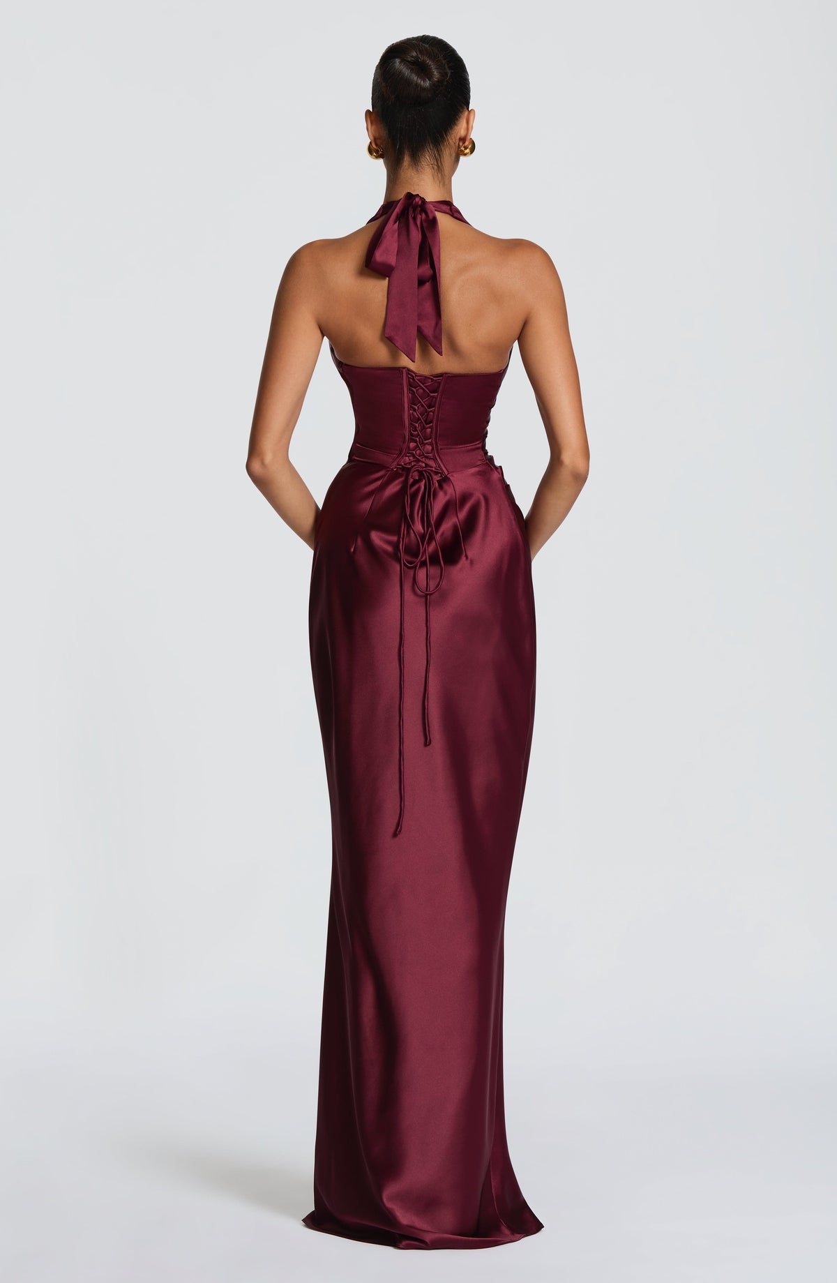 Robe longue Elowen — Rouge cerise — vue 2