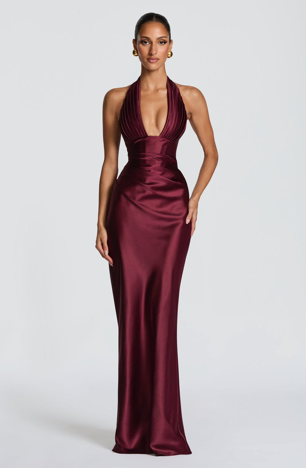 Robe longue Elowen — Rouge cerise — vue 5
