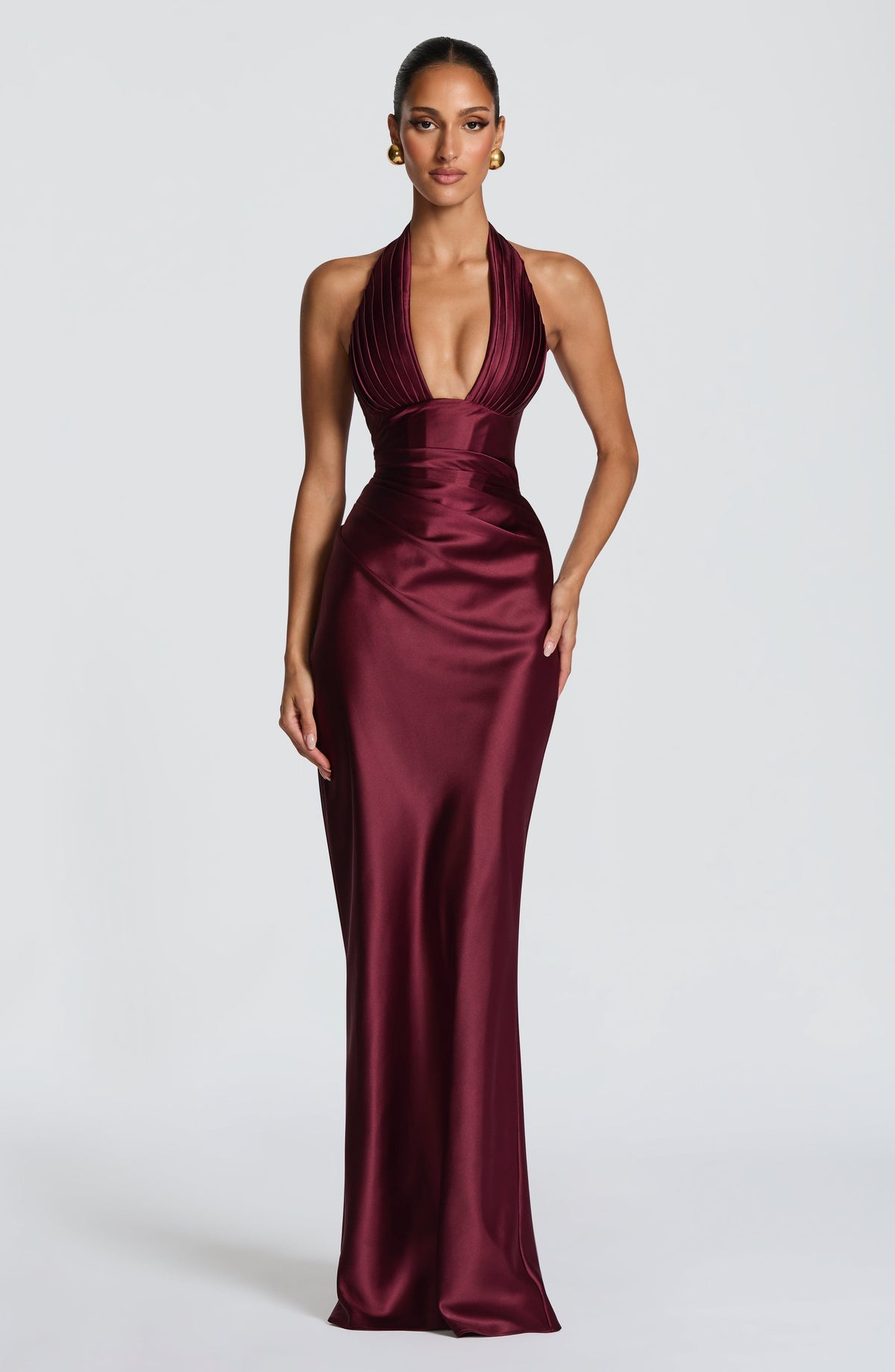 Robe longue Elowen — Rouge cerise — vue 5
