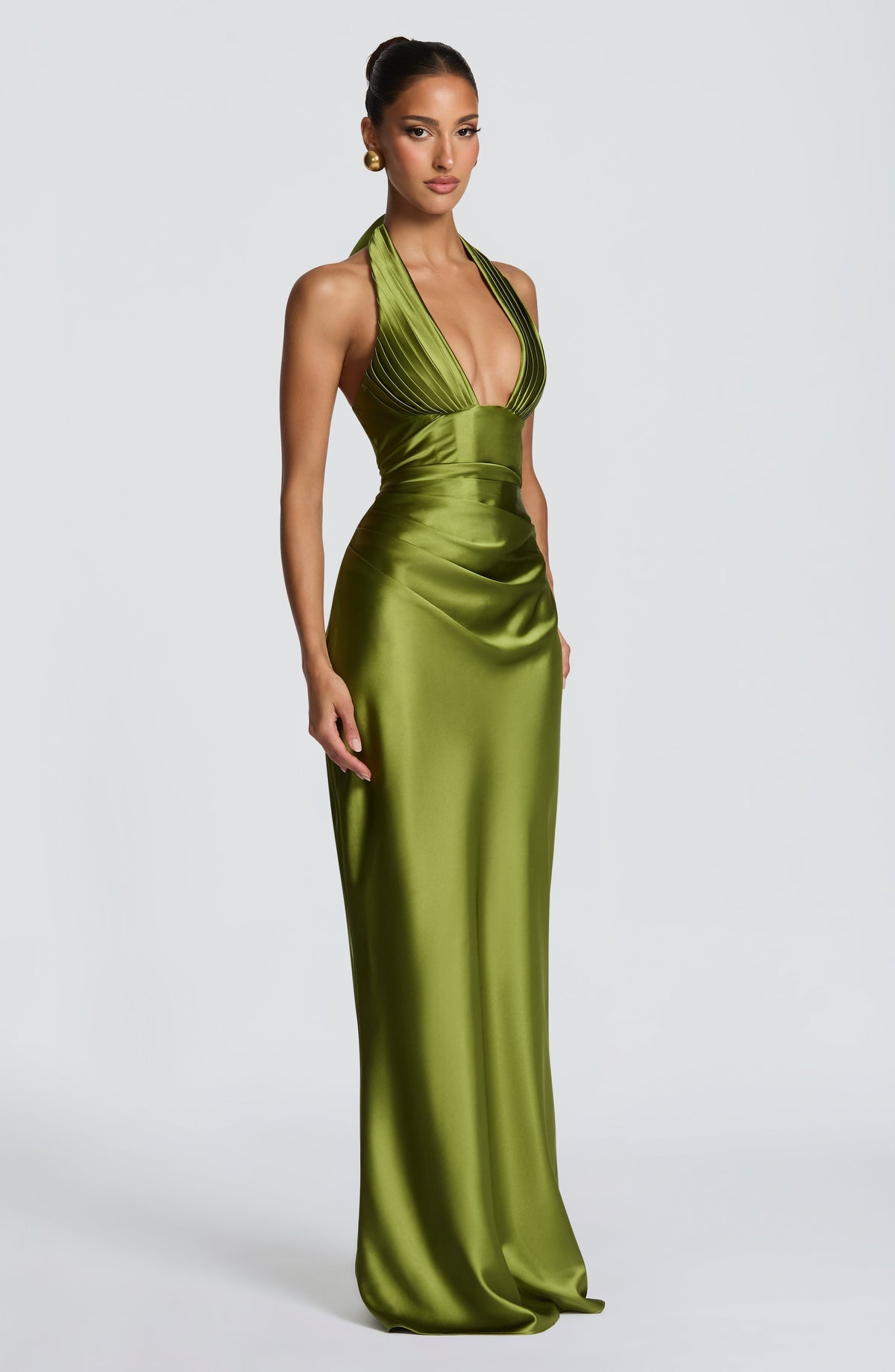 Robe longue Elowen — Olive — vue 4