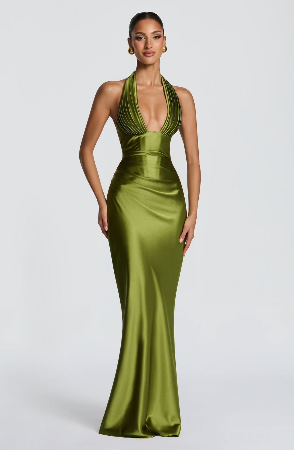 Robe longue Elowen — Olive — vue 5
