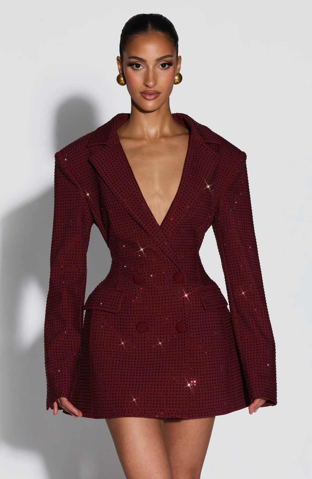 Robe courte Elvira — Bordeaux scintillant