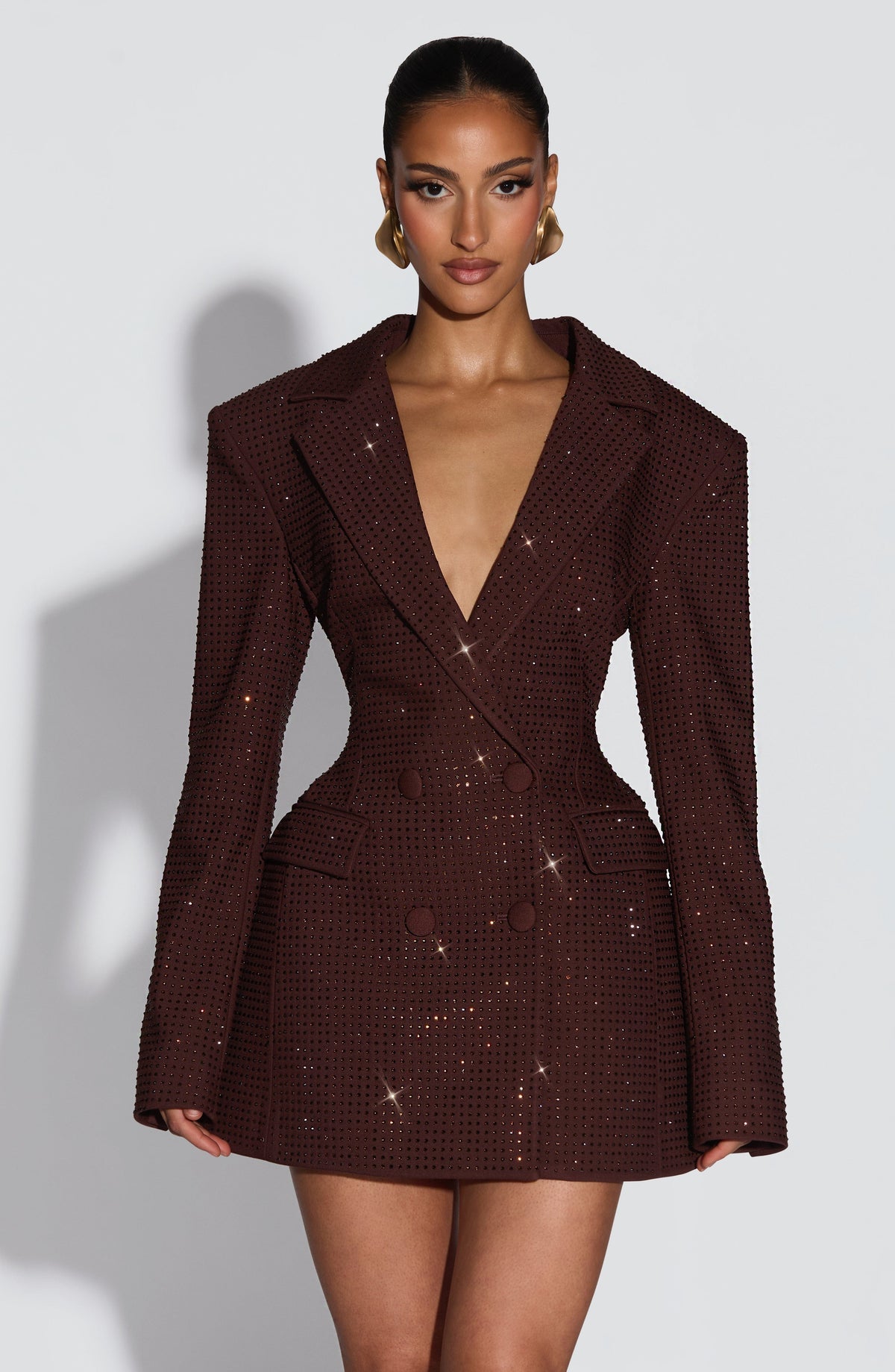 Robe courte Elvira — Prune scintillant