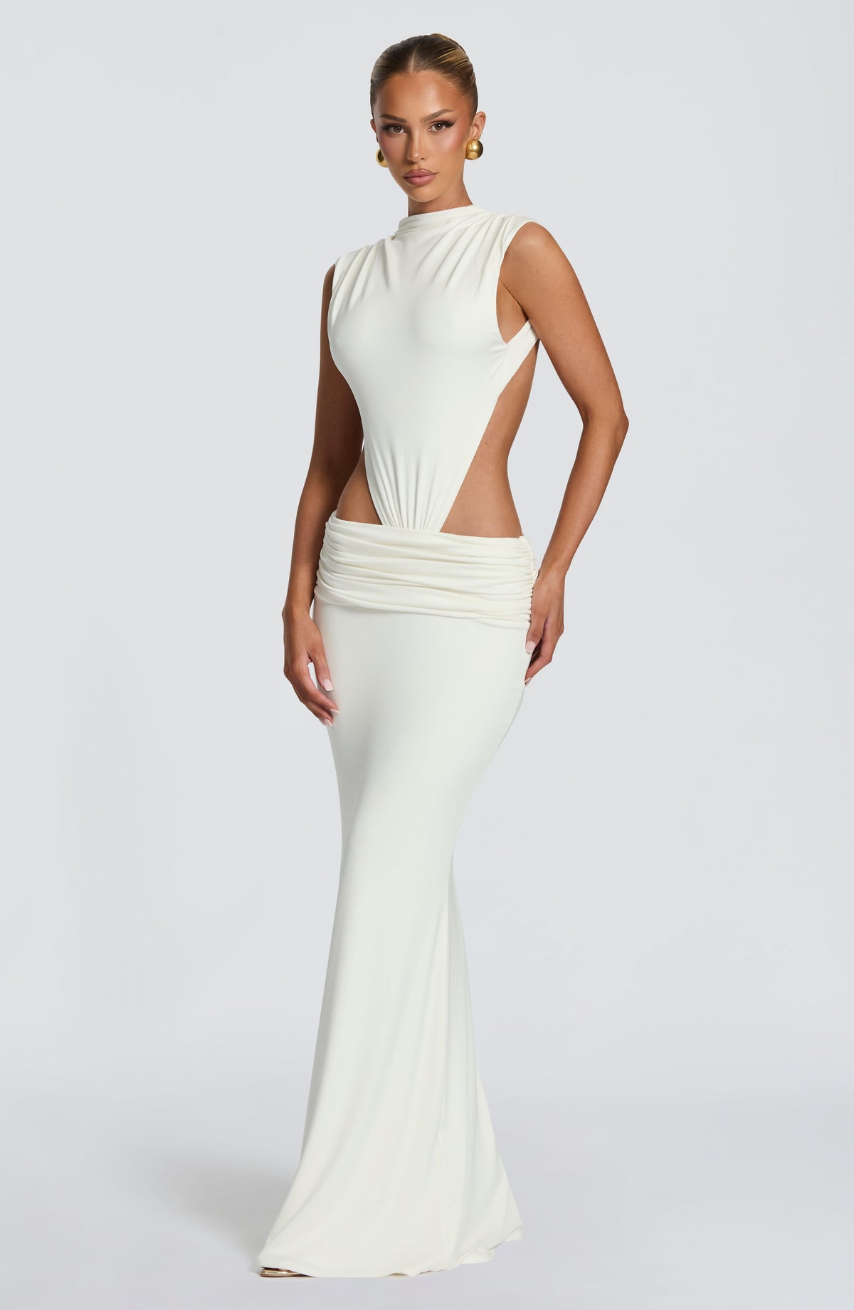 Robe longue Fenella — Ivoire — vue 3