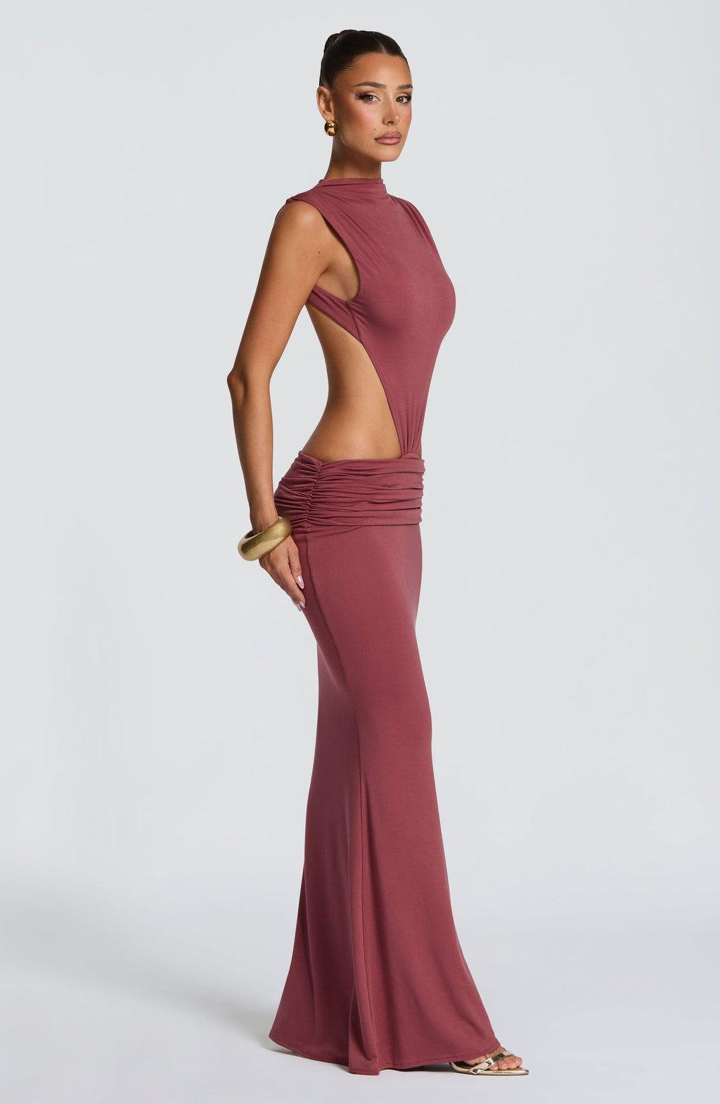 Robe longue Fenella — Rose Marron — vue 3