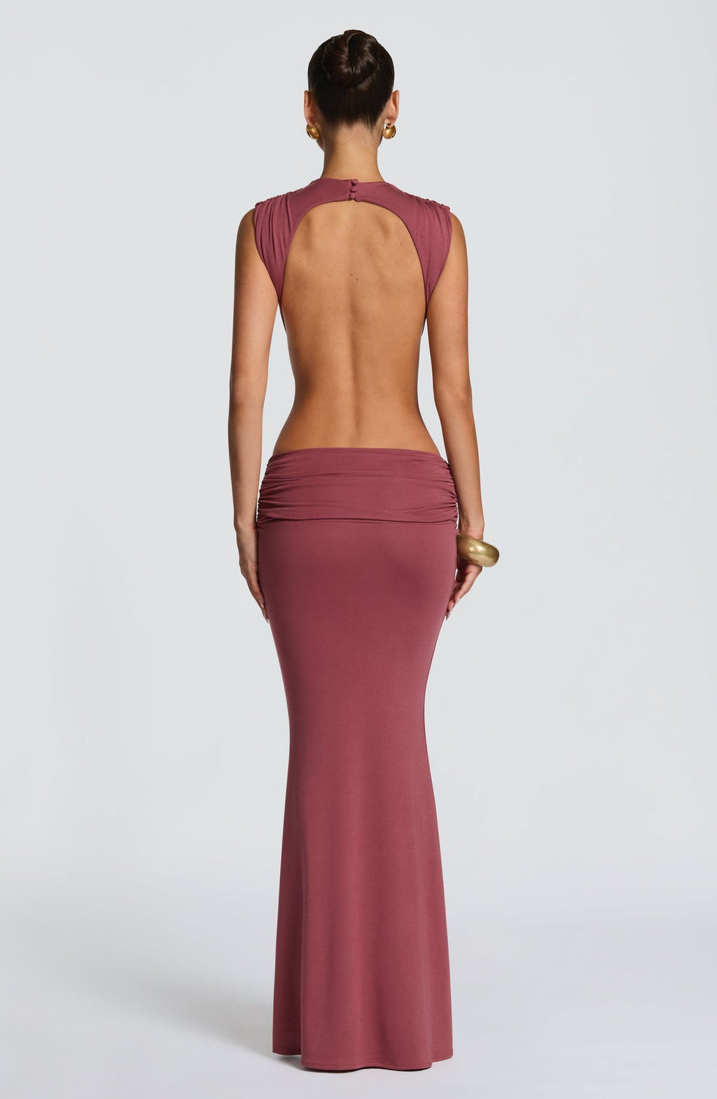 Robe longue Fenella — Rose Marron — vue 2