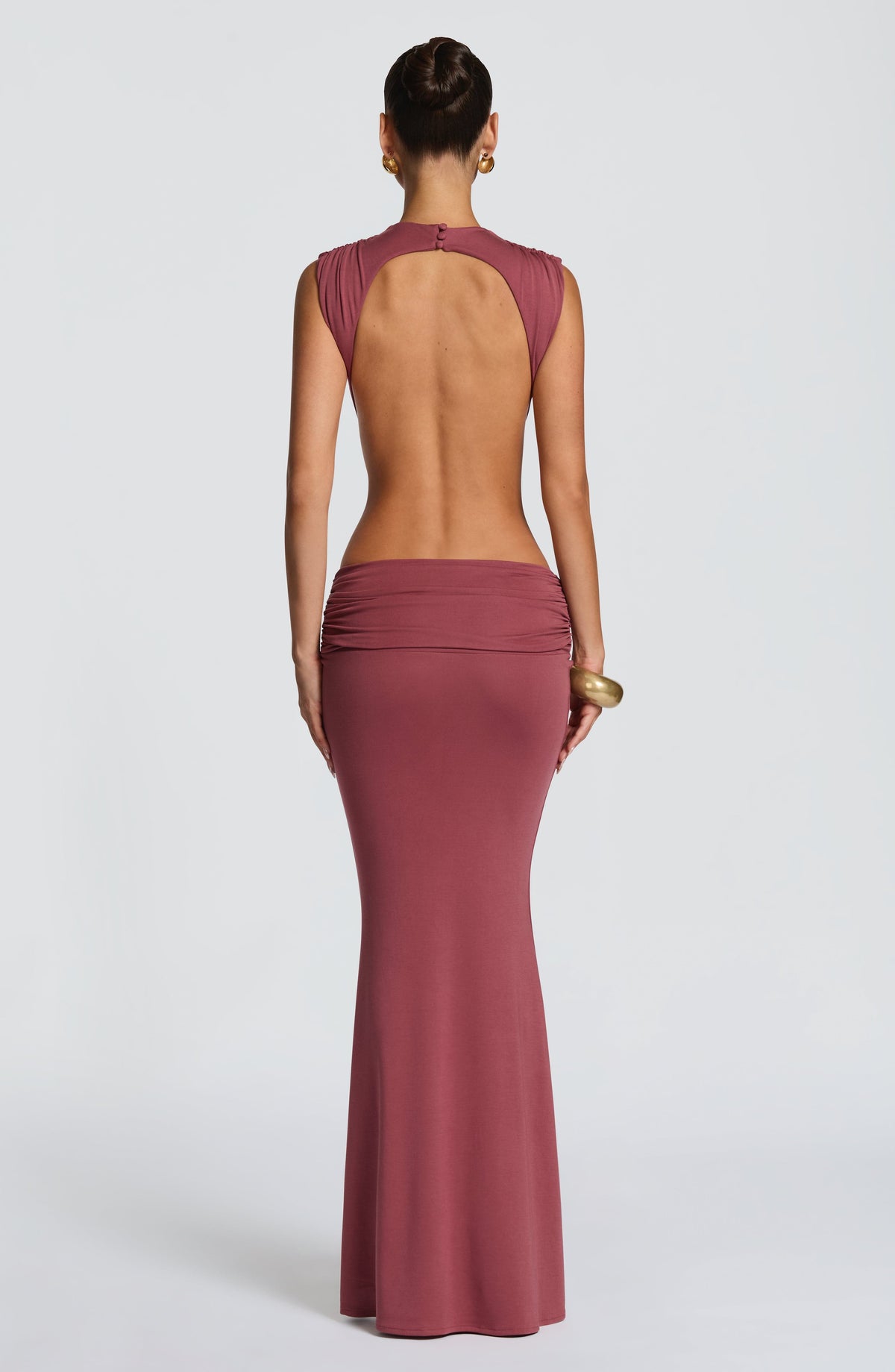 Robe longue Fenella — Rose Marron — vue 2