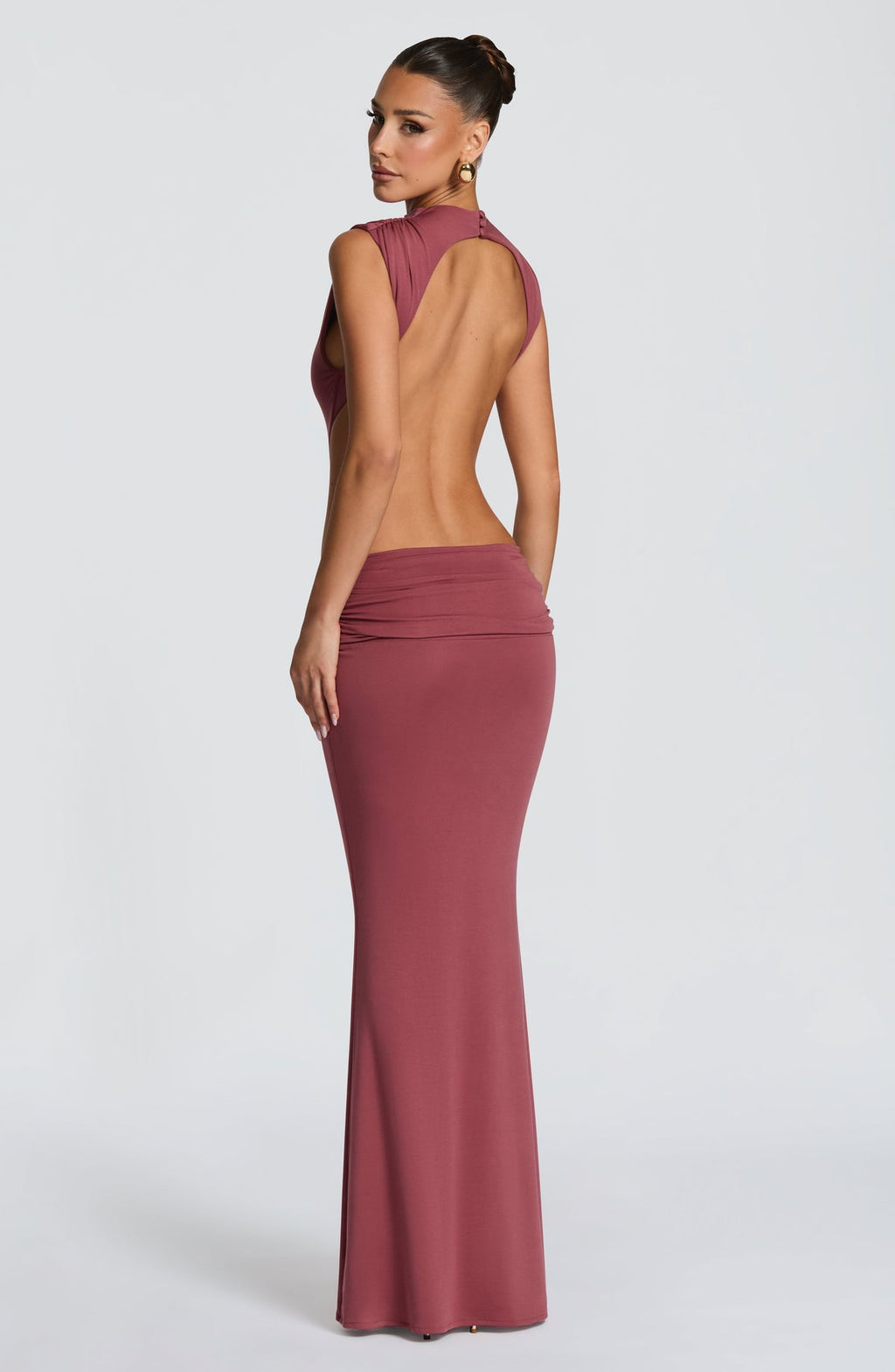 Robe longue Fenella — Rose Marron — vue 5