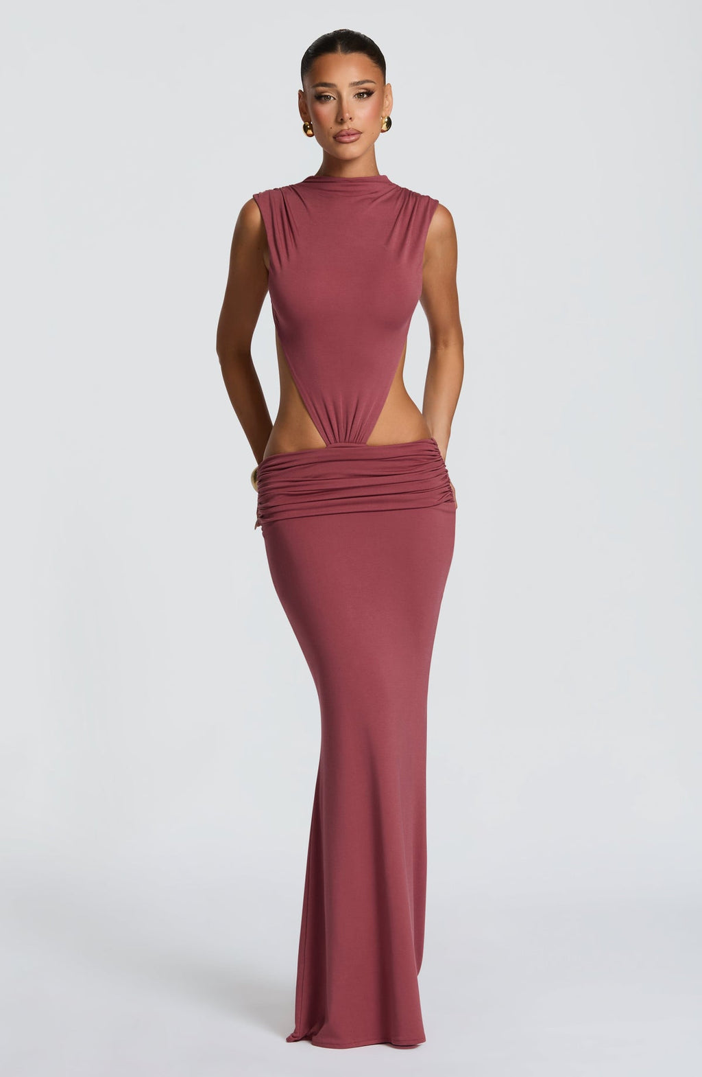 Robe longue Fenella — Rose Marron