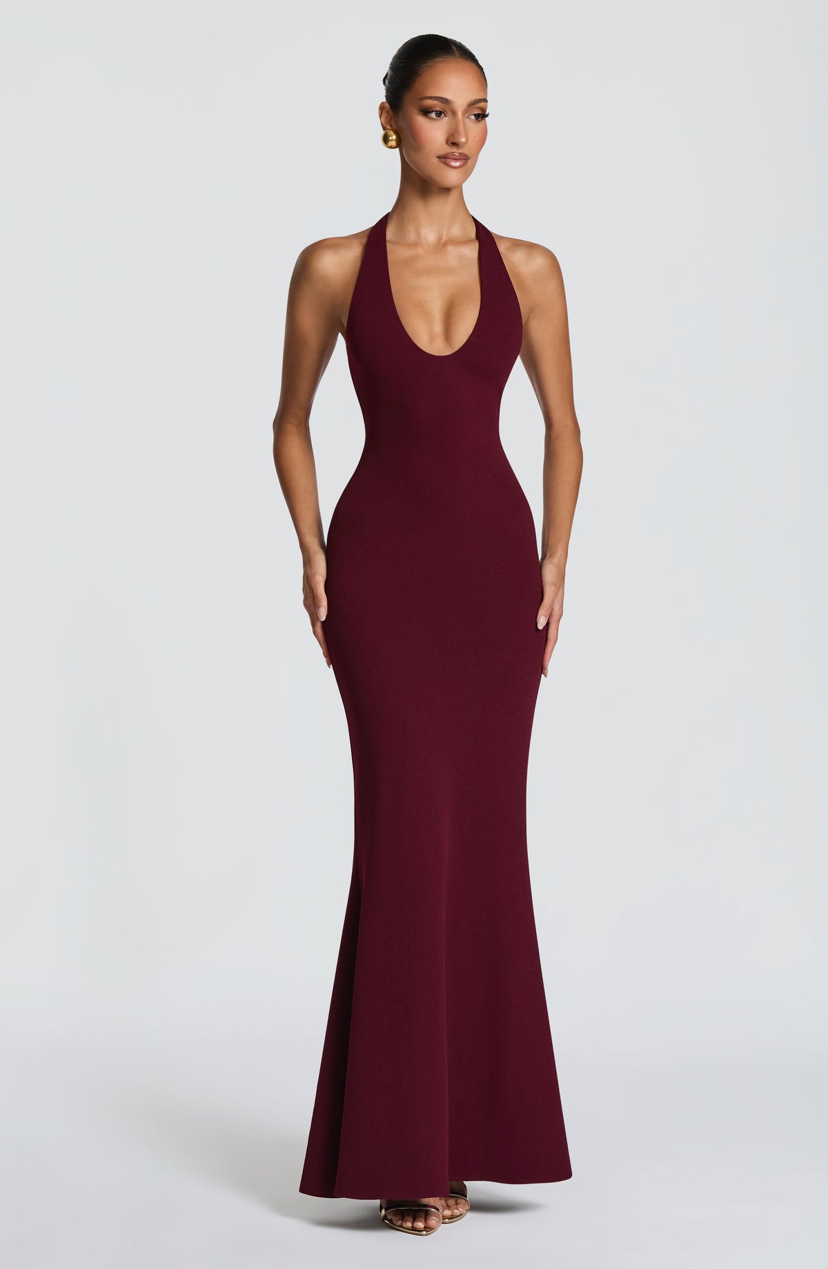 Robe longue Fern — Rouge cerise — vue 5