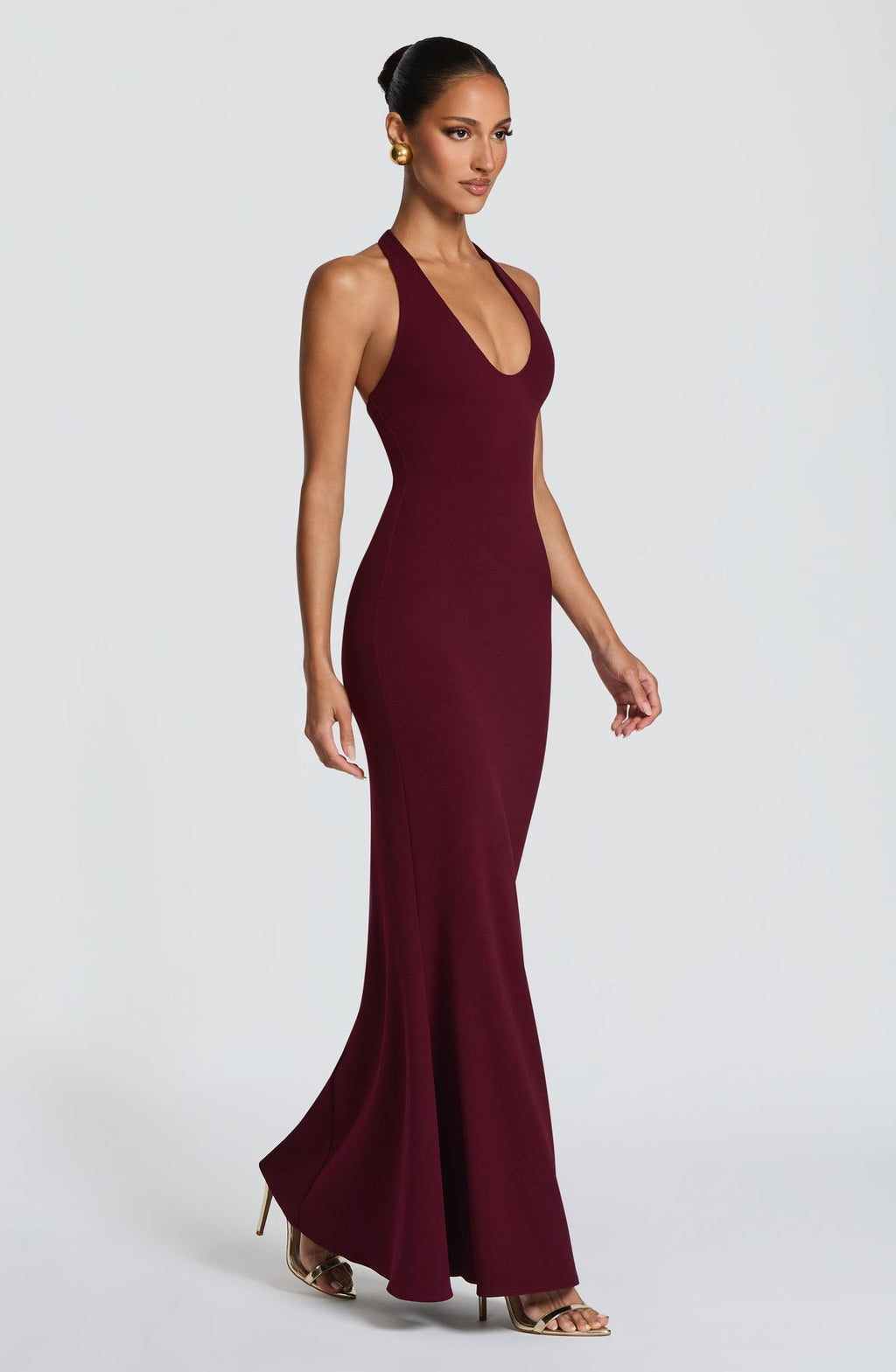 Robe longue Fern — Rouge cerise — vue 3