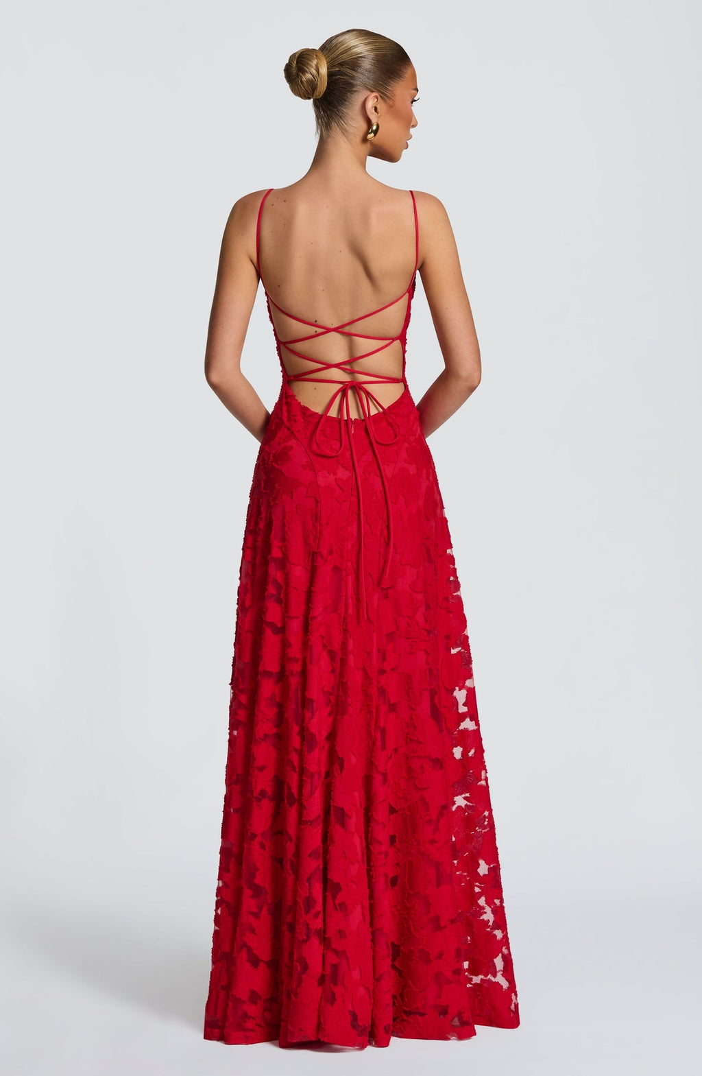 Robe longue Francis — Rouge — vue 3