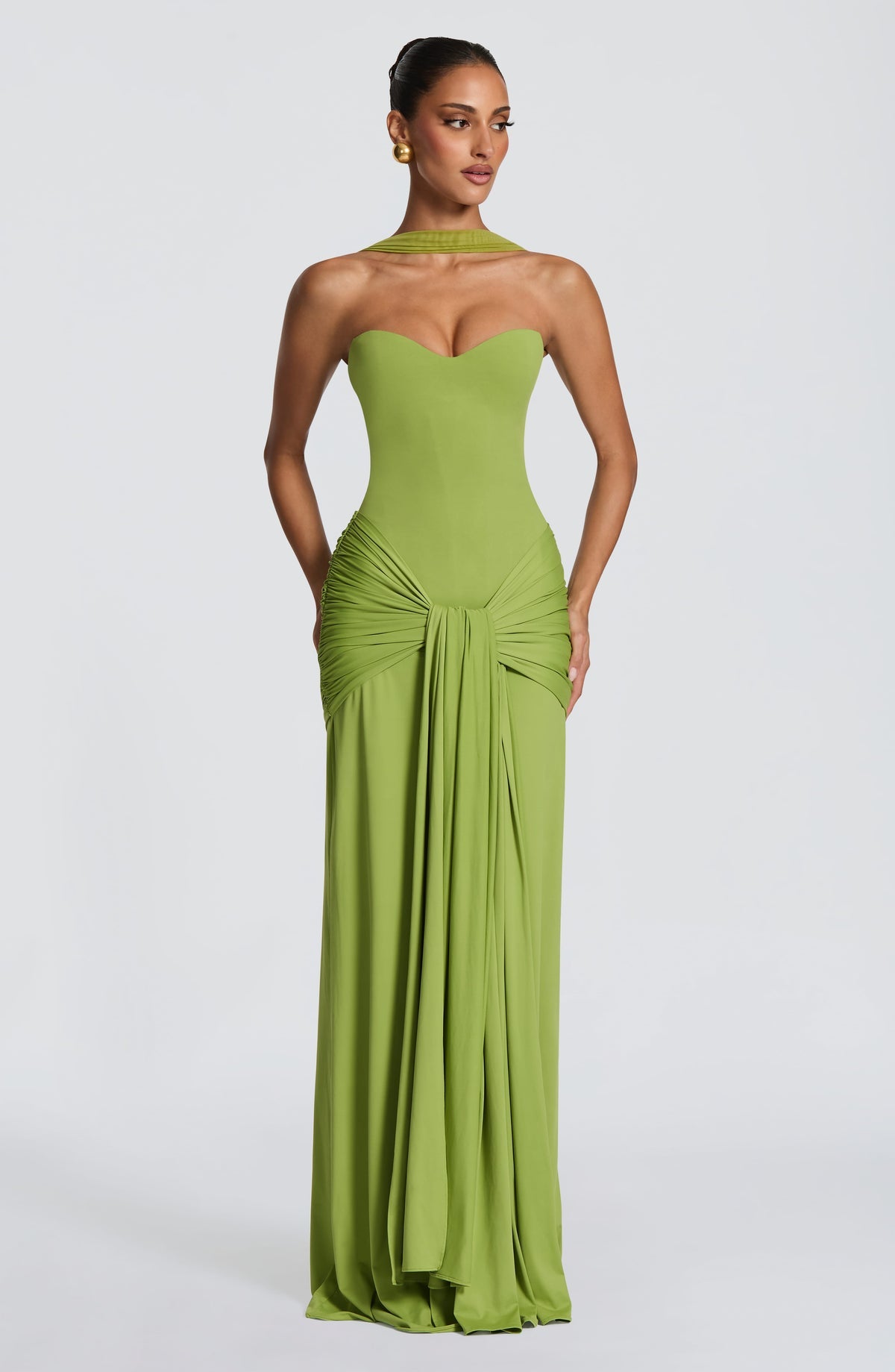 Robe longue Gia — Olive — vue 2