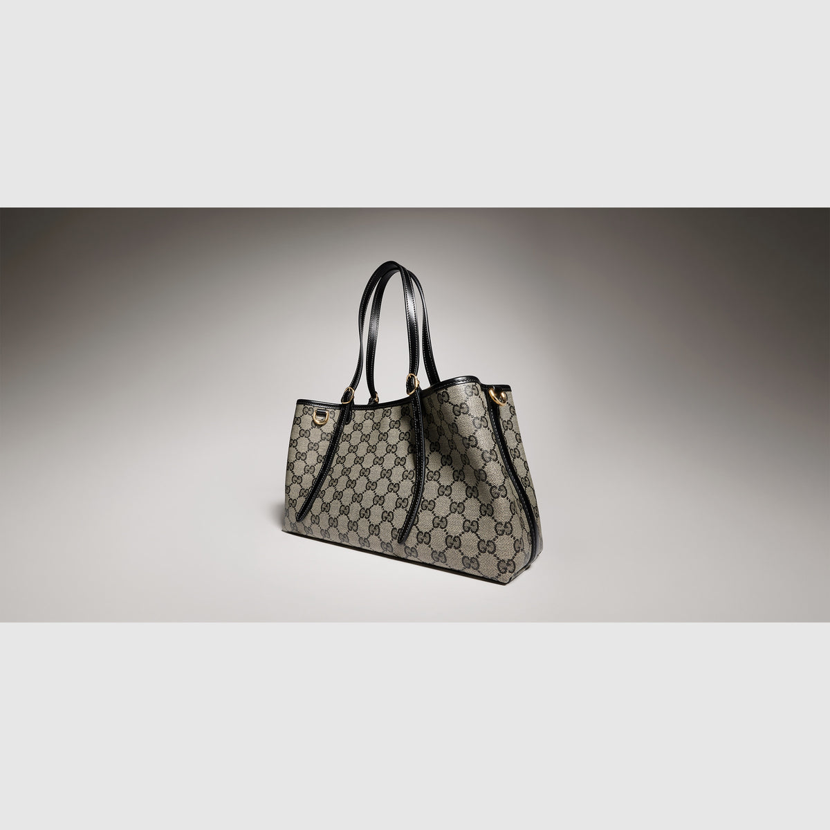 Gucci GG Emblem Medium Tote Bag – Beige & Black