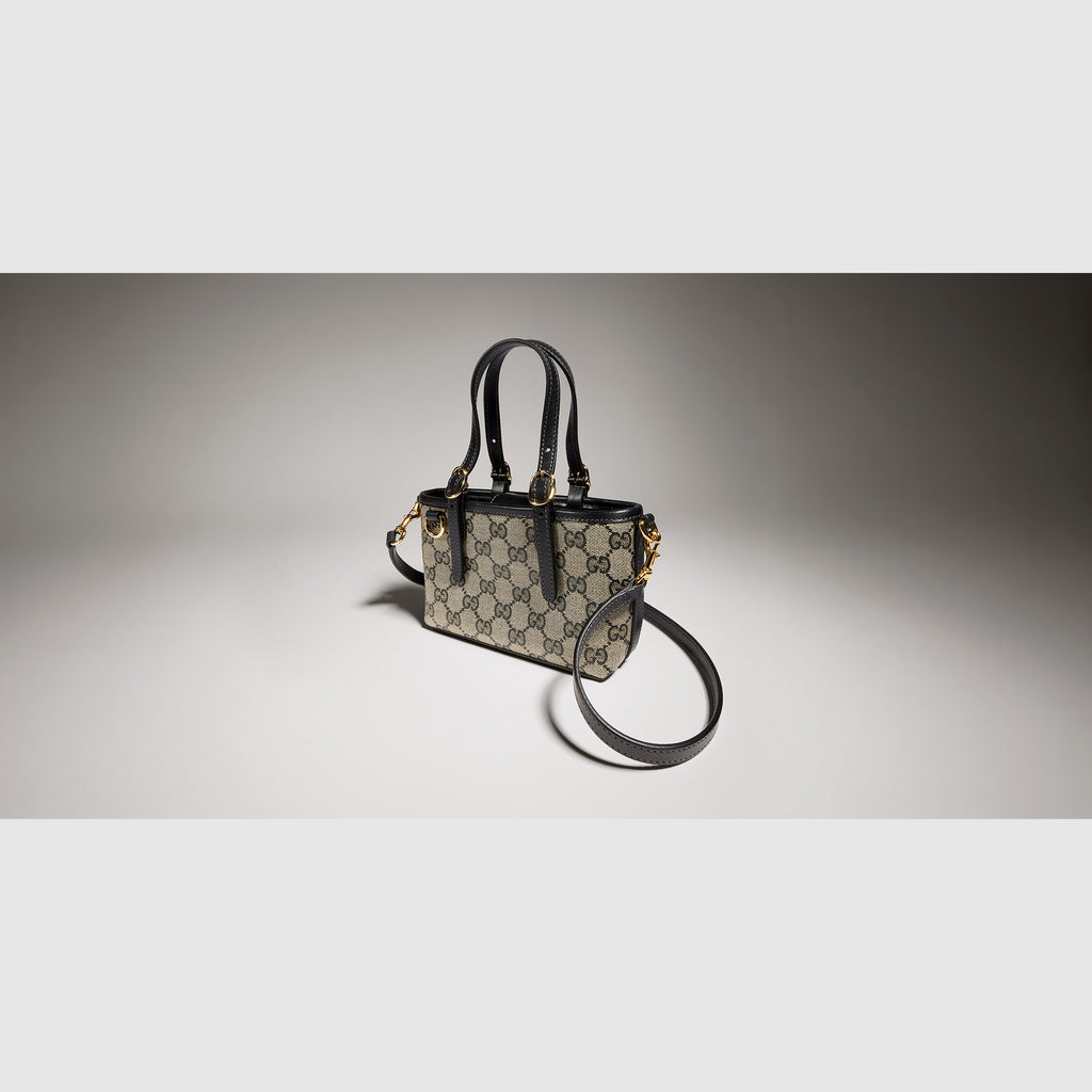 Gucci GG Emblem Mini Bag – Beige & Black
