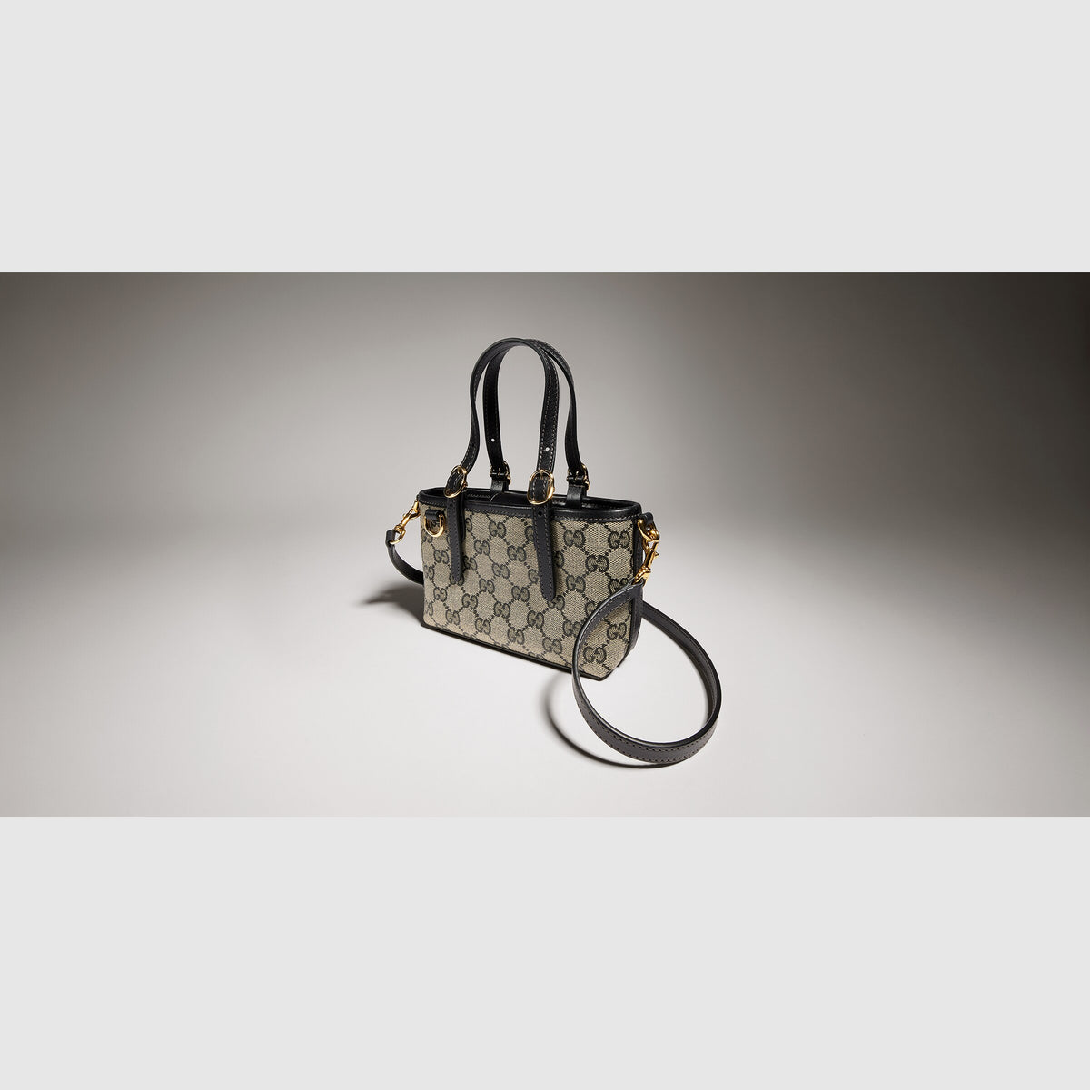 Gucci GG Emblem Mini Bag – Beige & Black