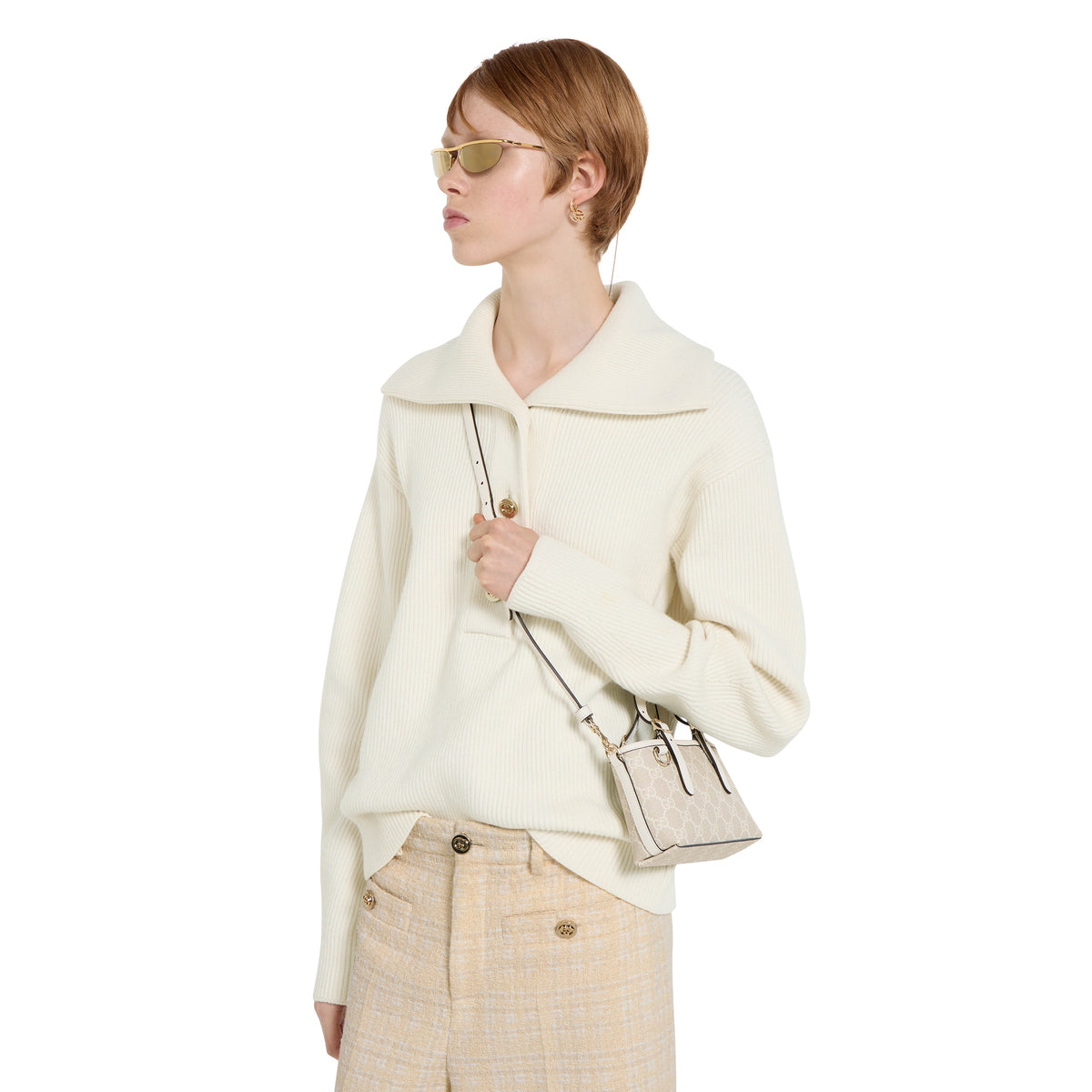 Gucci GG Emblem Mini Bag – Ivory
