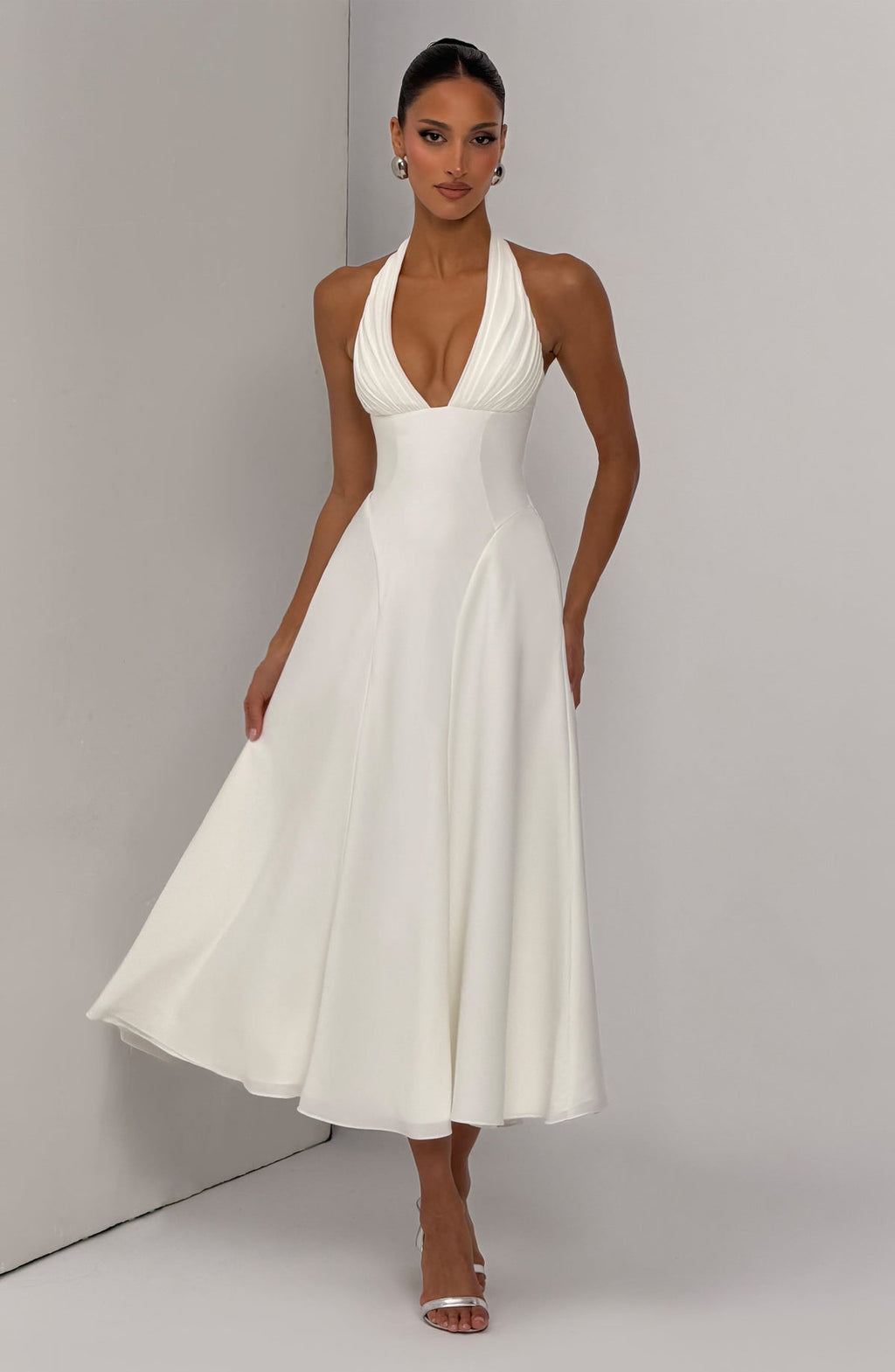 Robe midi Hayden — Ivoire