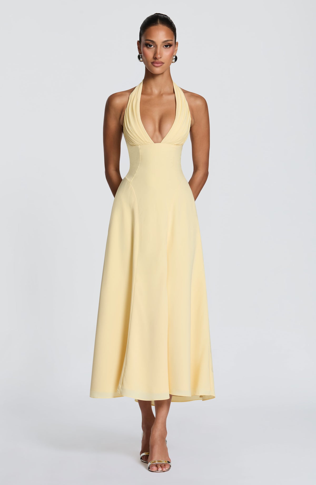 Robe midi Hayden — Citron — vue 5
