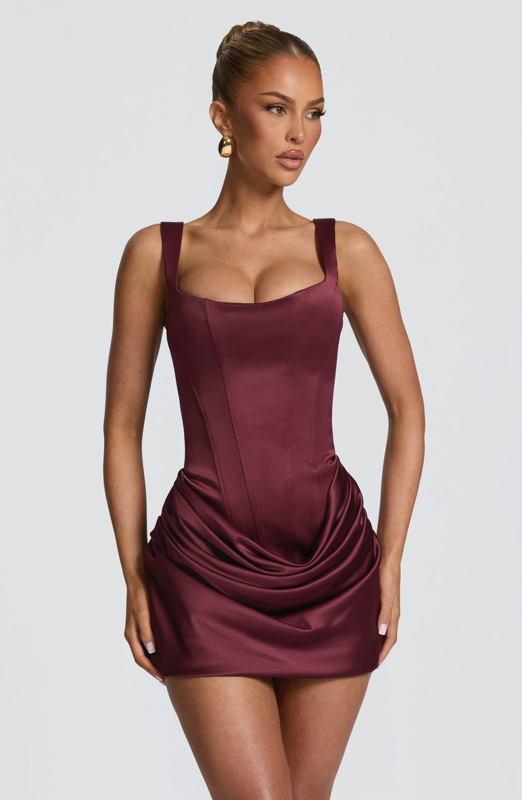 Robe courte Imogen — Rouge cerise — vue 5