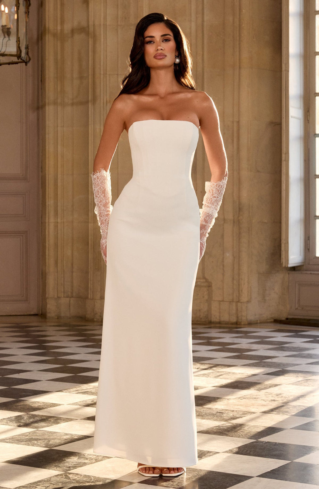 Robe longue Irmina — Ivoire — vue 3