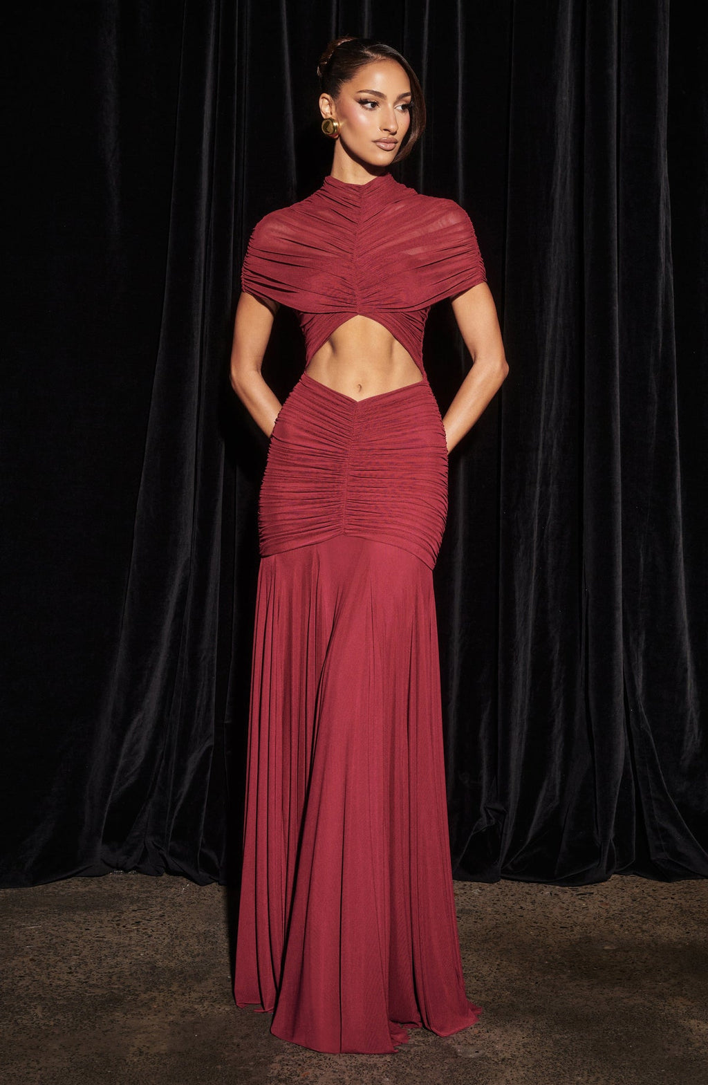 Robe longue Jaya — Bordeaux — vue 4