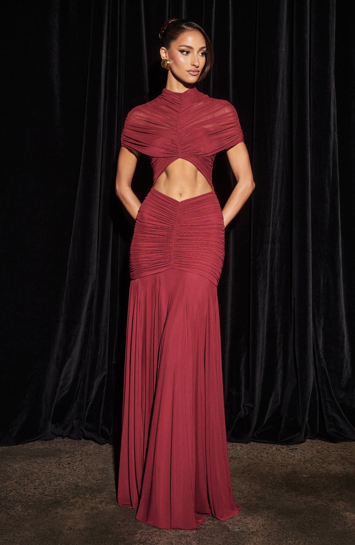 Robe longue Jaya — Bordeaux — vue 4