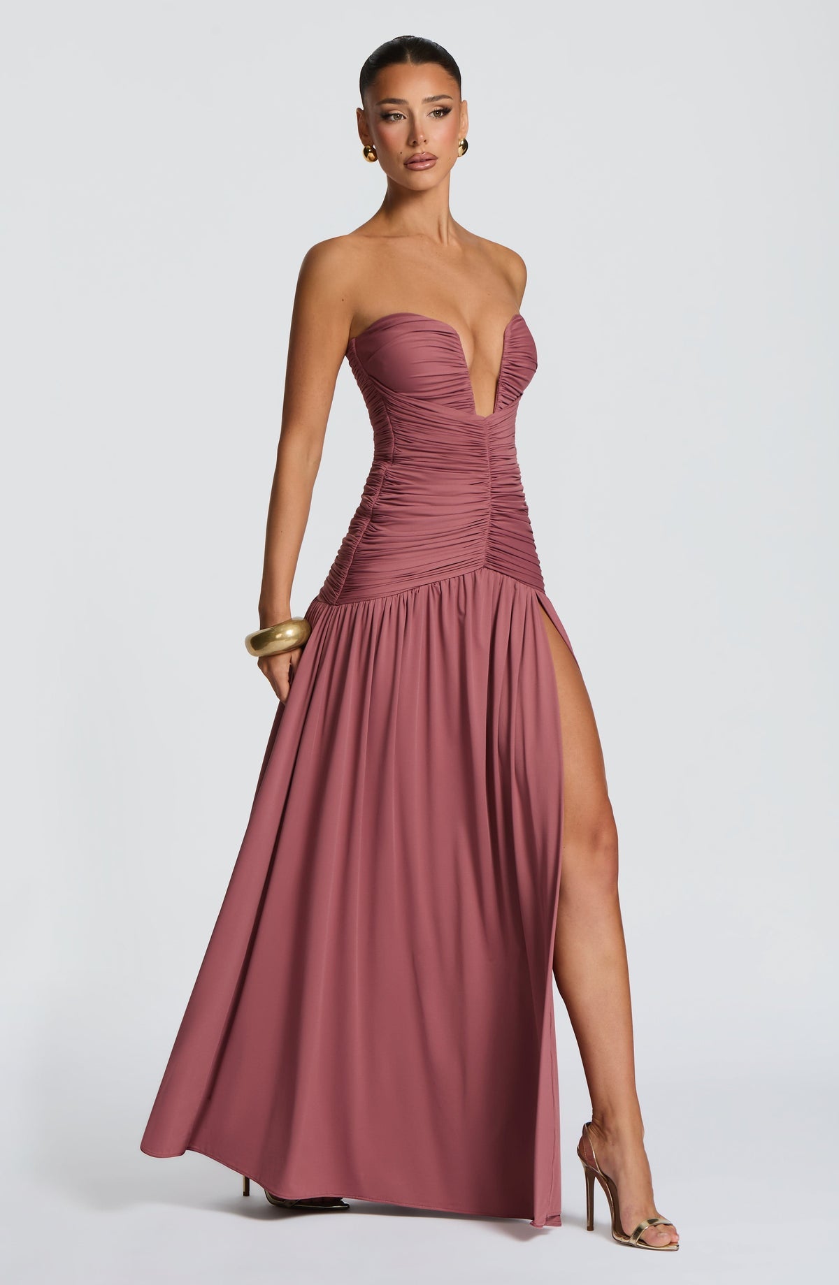 Robe longue Junia — Rose Marron — vue 2