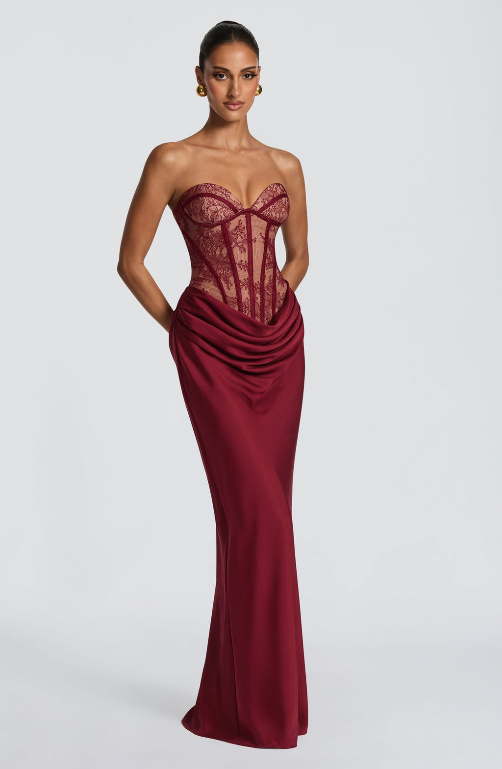 Robe longue Kathleen — Bordeaux — vue 5