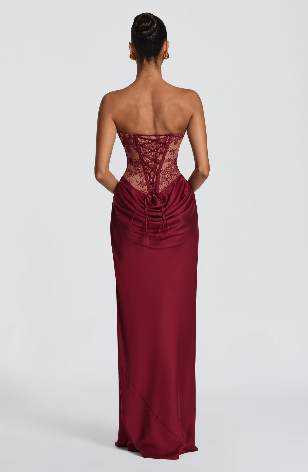 Robe longue Kathleen — Bordeaux — vue 3