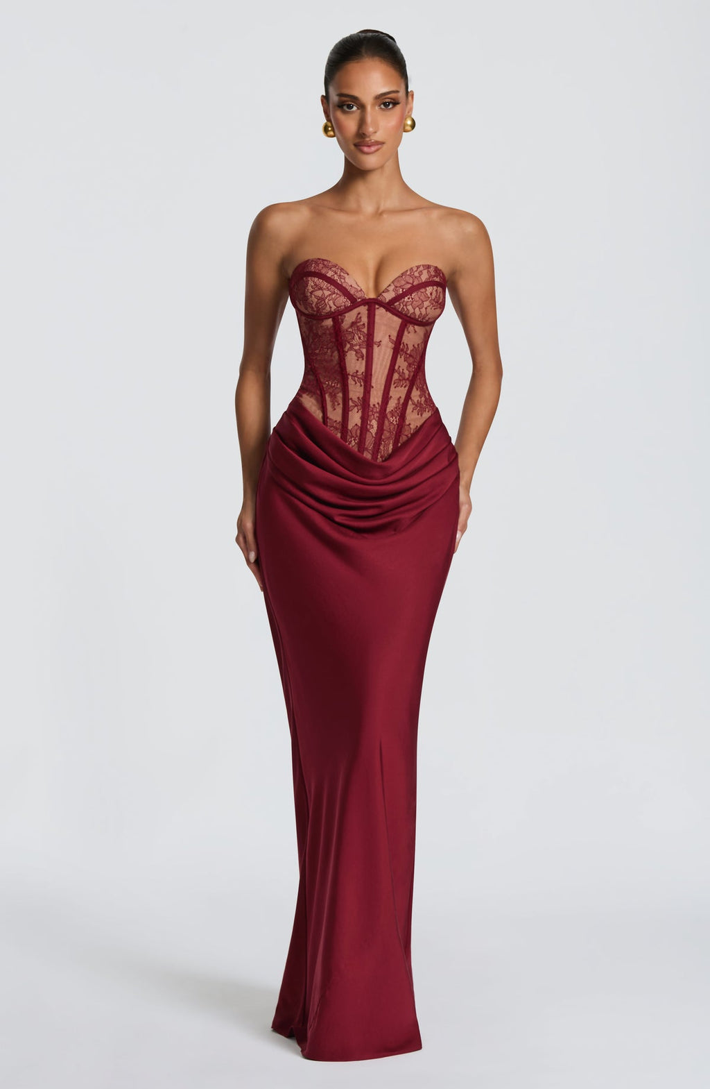 Robe longue Kathleen — Bordeaux