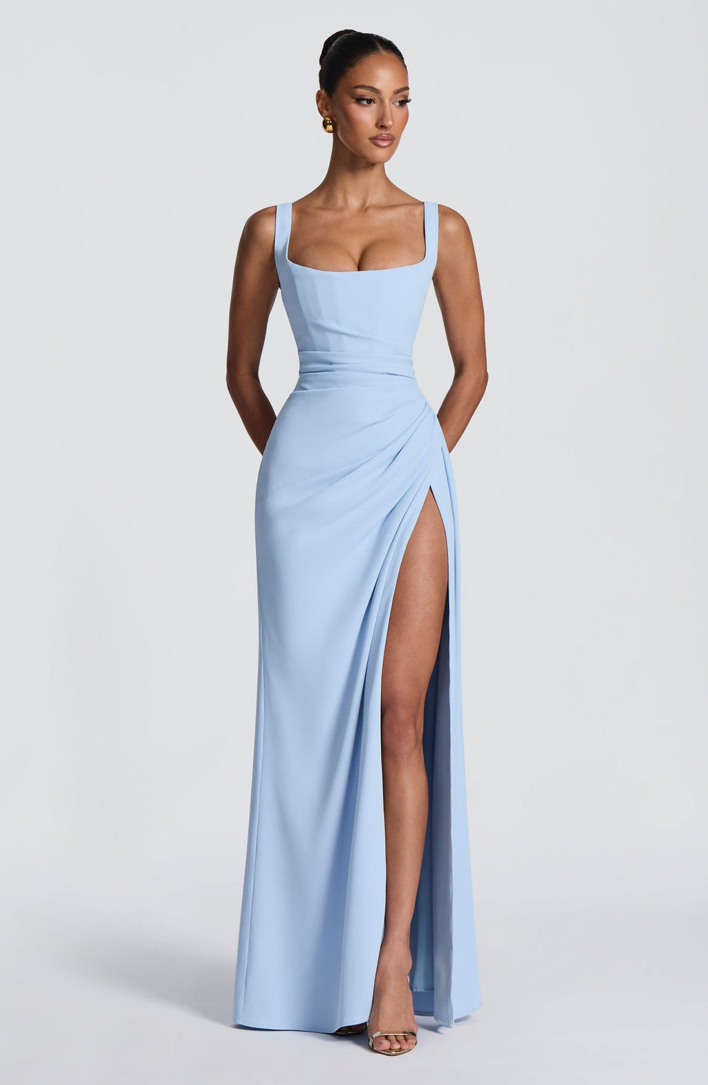 Robe longue Laleh — Bleu glacier