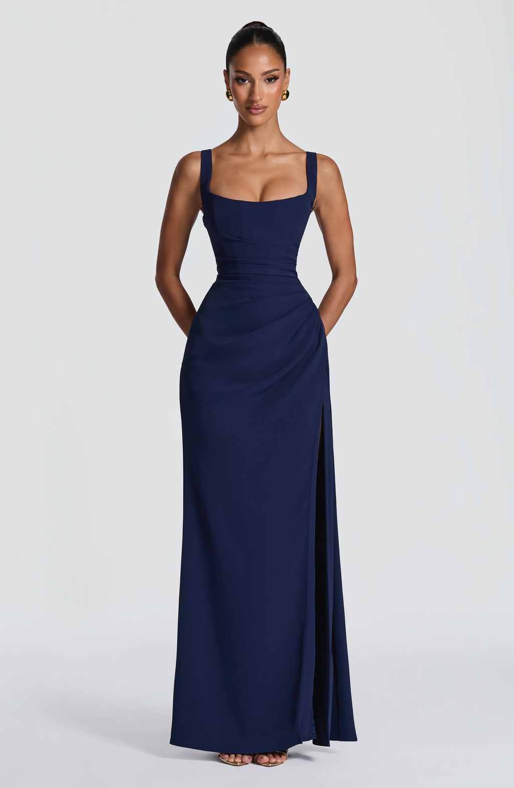 Robe longue Laleh — Bleu marine — vue 4