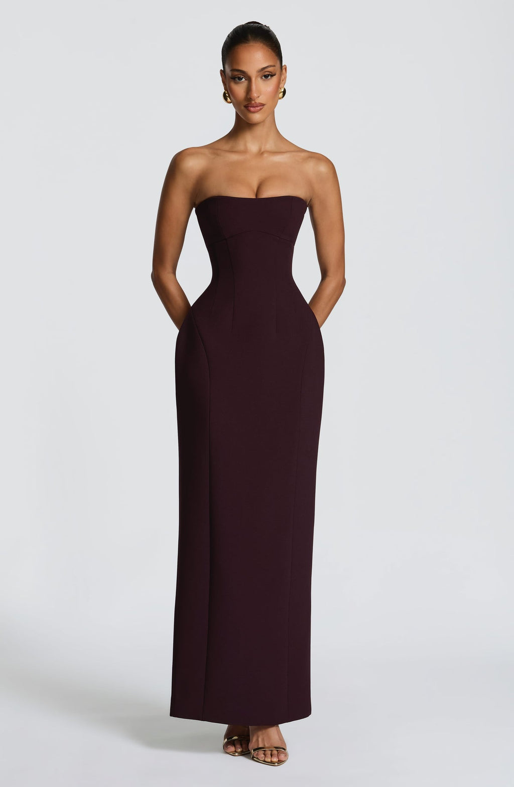 Robe longue Manon — Plum