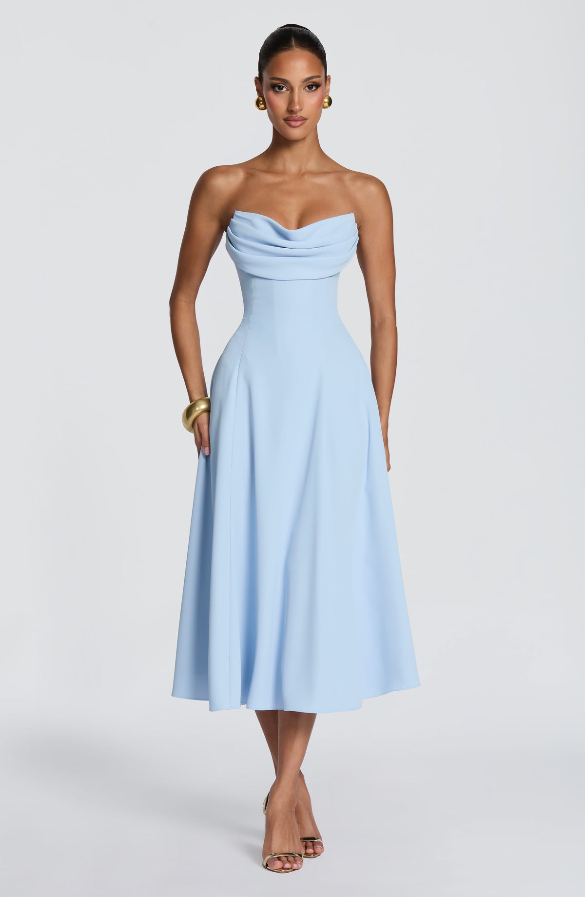 Robe midi Marlowe — Bleu glacier — vue 5