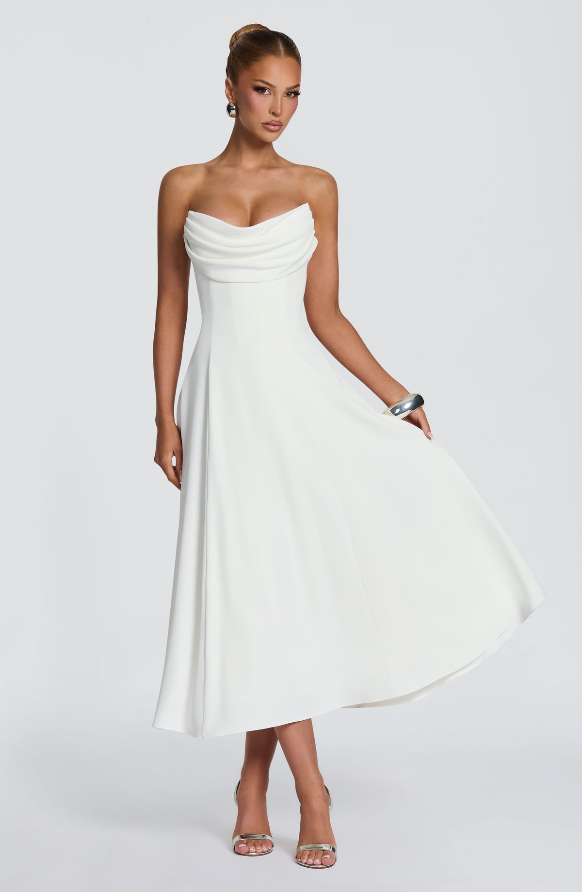 Robe midi Marlowe — Ivoire